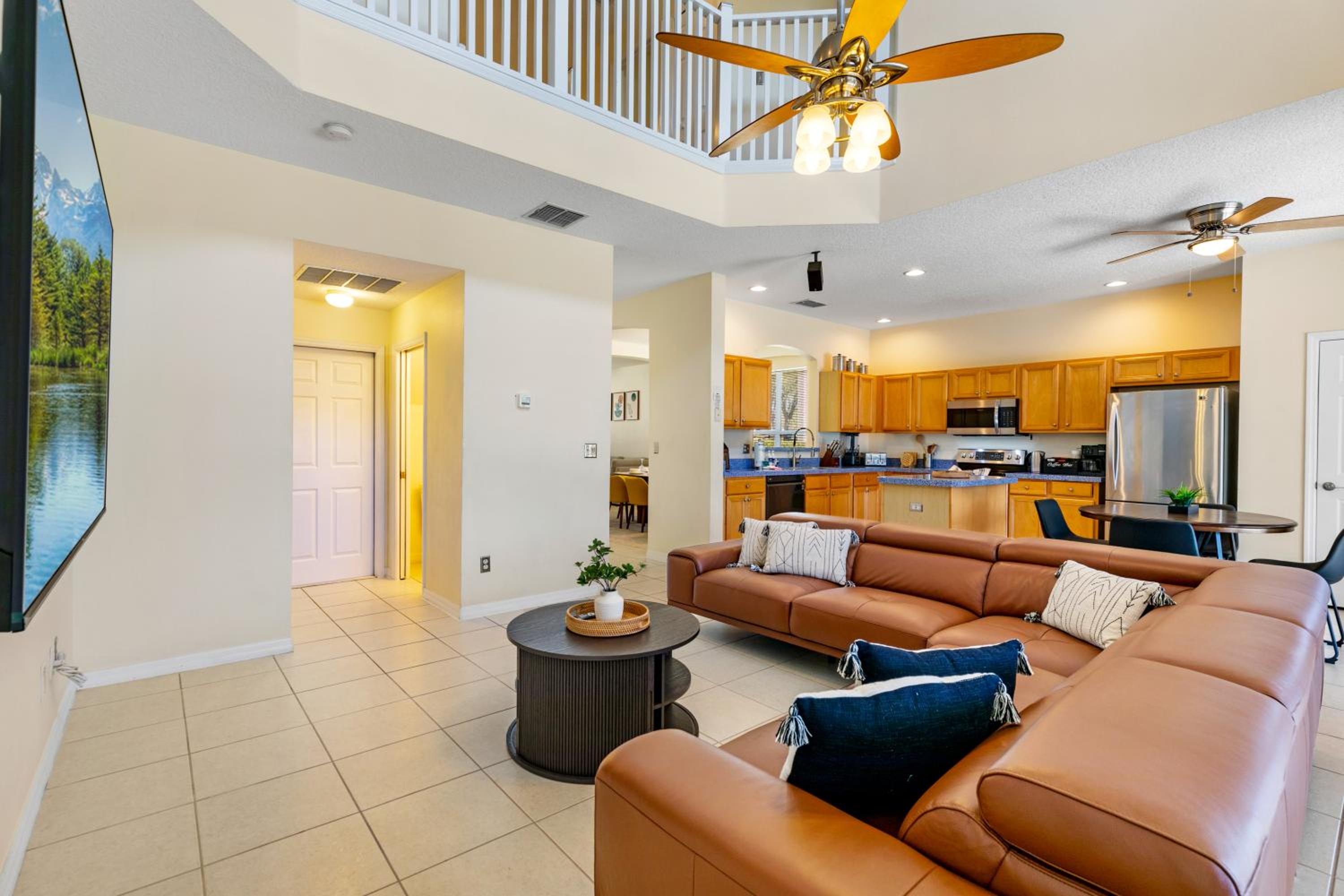 Luxury Emerald Island Resort Villa with Stunning Pool Deck and Lake View Near Disney