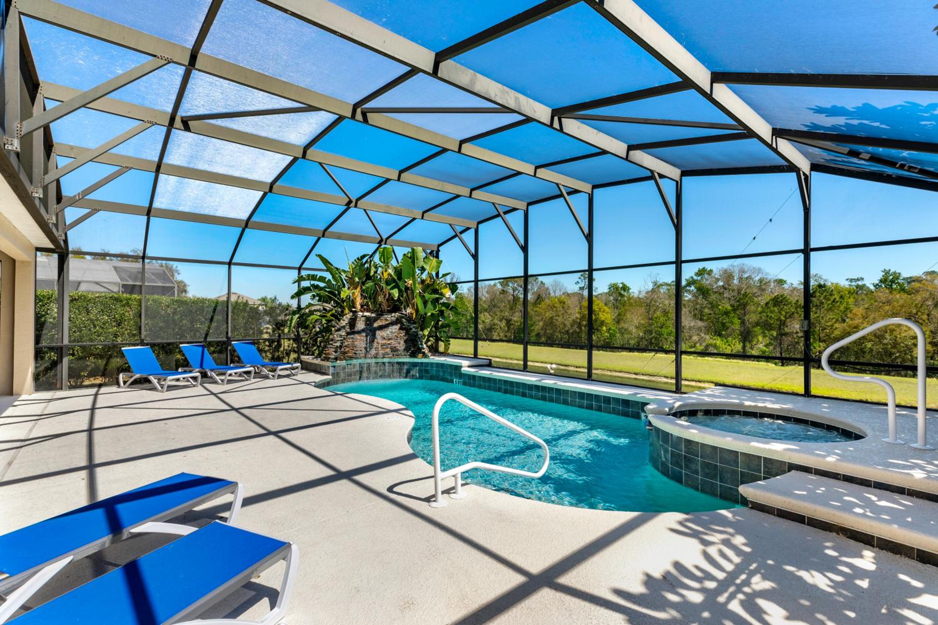 Luxury Emerald Island Resort Villa with Stunning Pool Deck and Lake View Near Disney