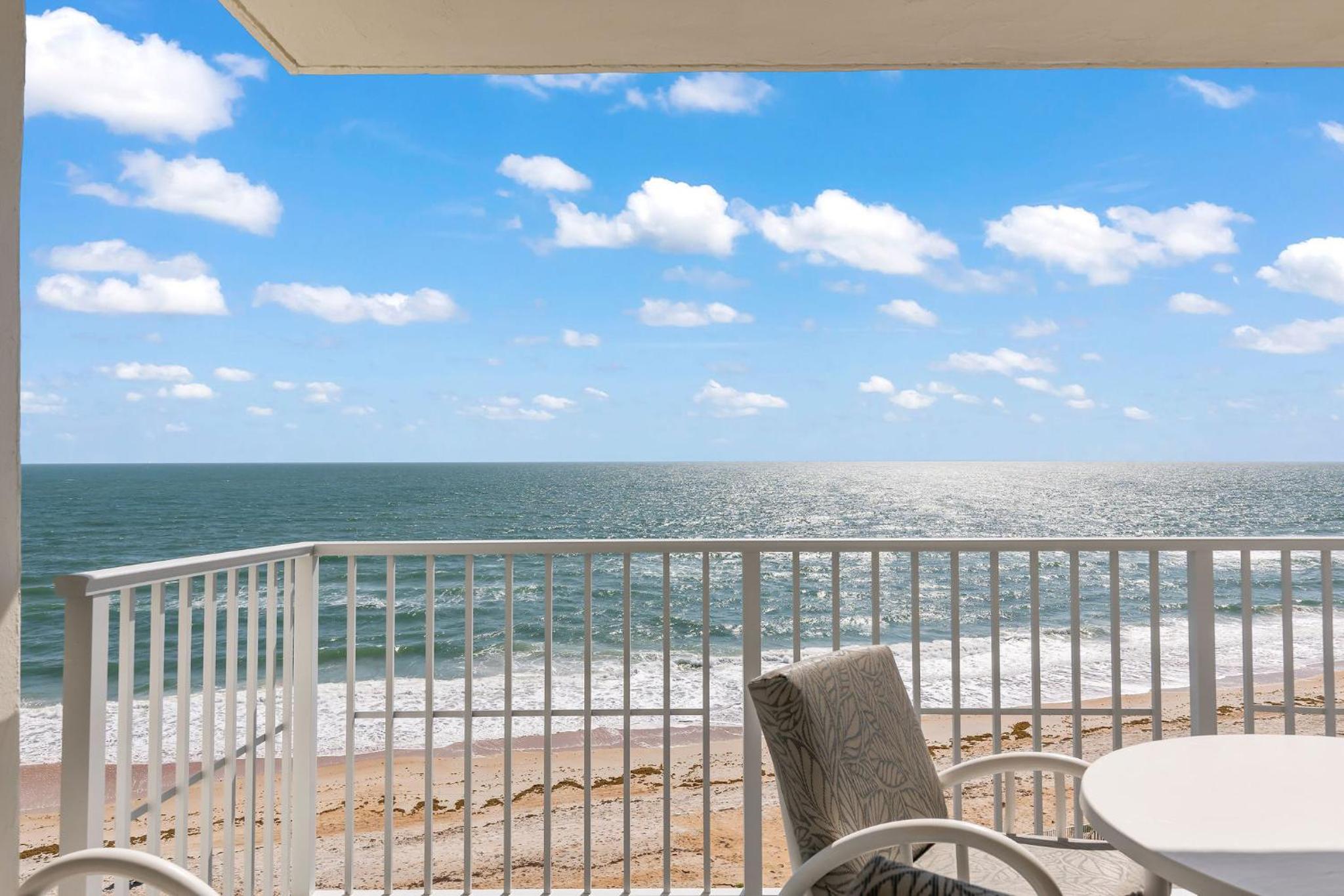 Direct oceanfront corner condo with spacious balcony and heated beachfront pool