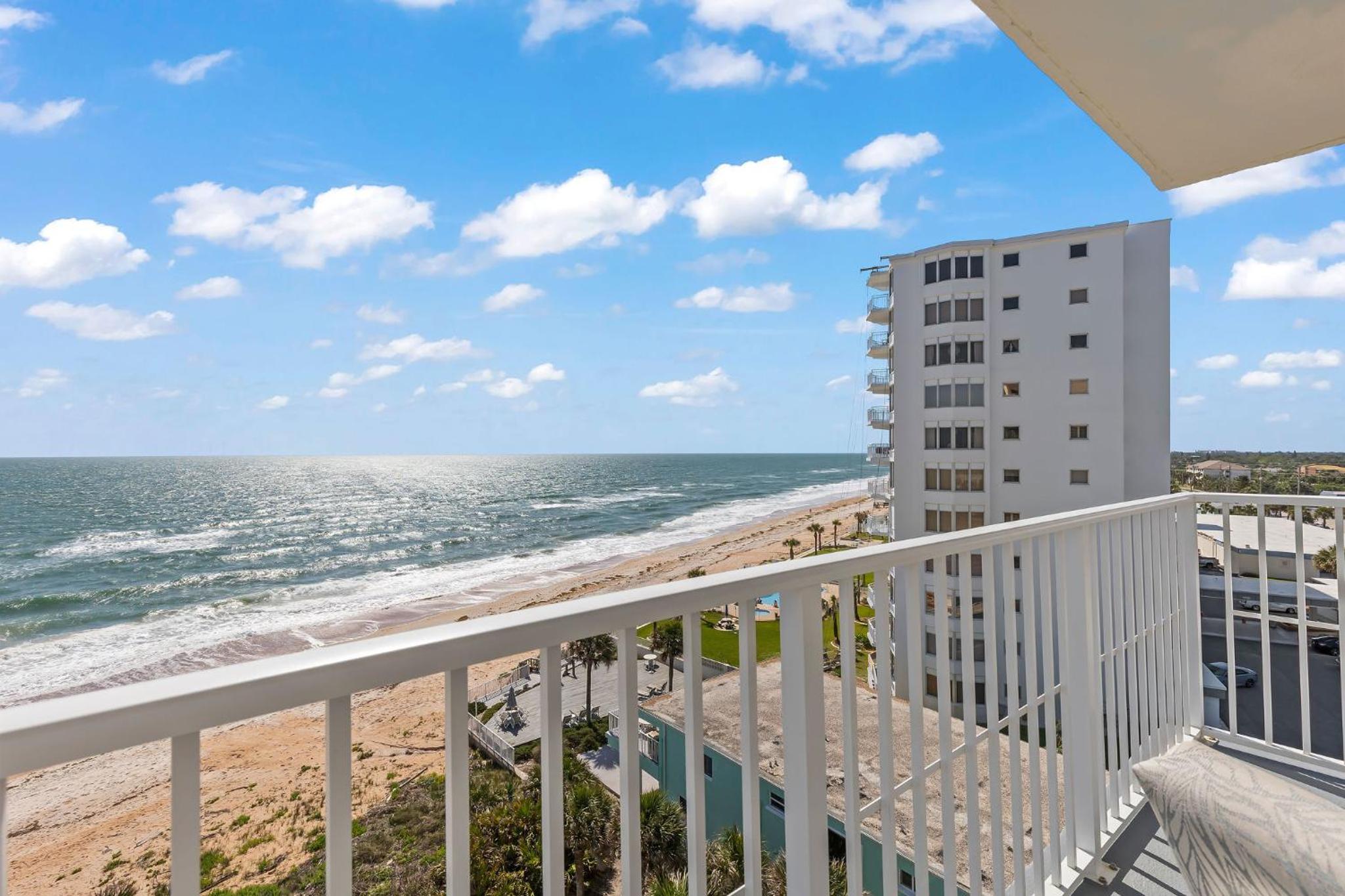 Direct oceanfront corner condo with spacious balcony and heated beachfront pool