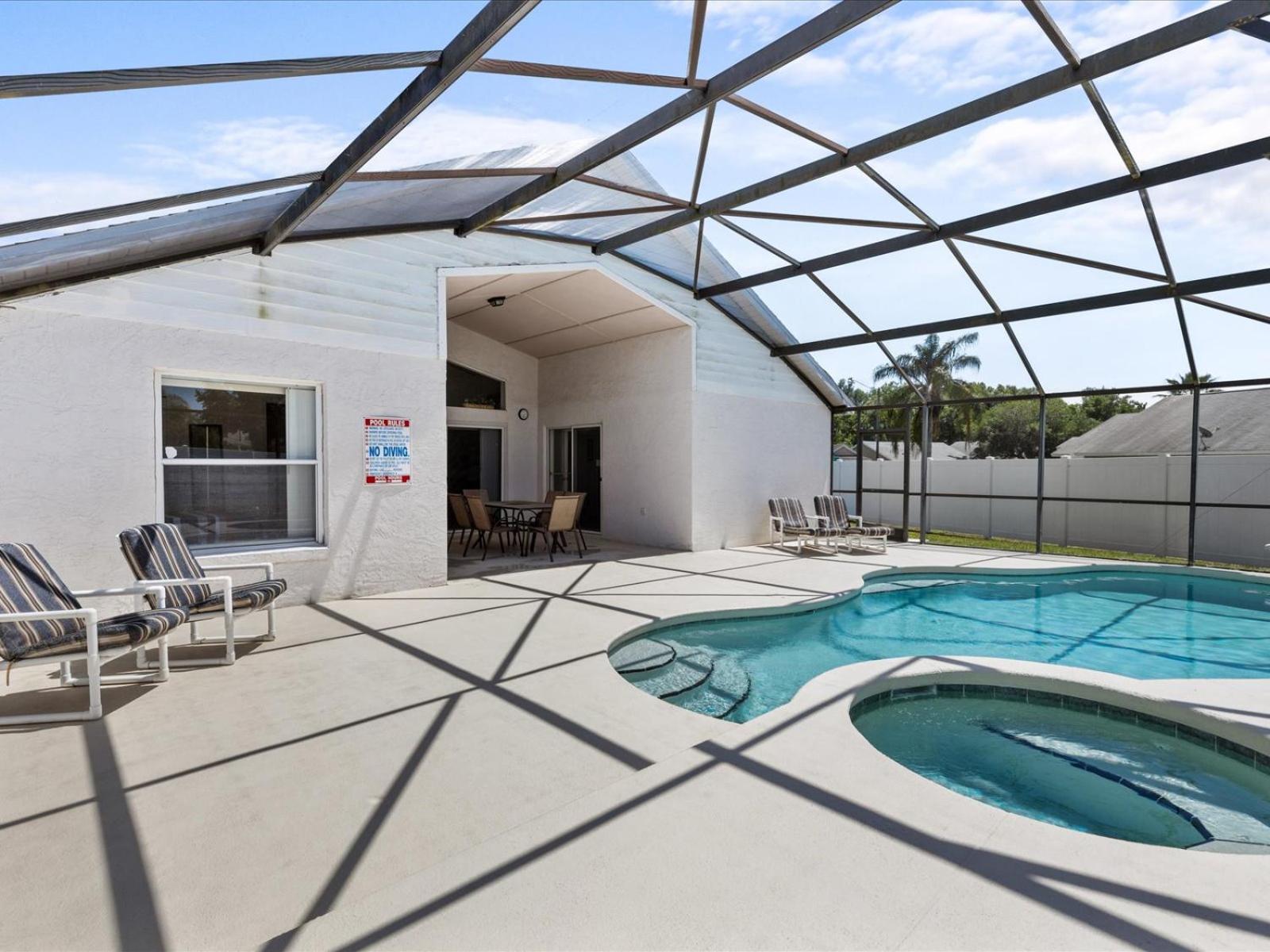 Sunny Getaway with Private Pool, Spa & Fenced Yard