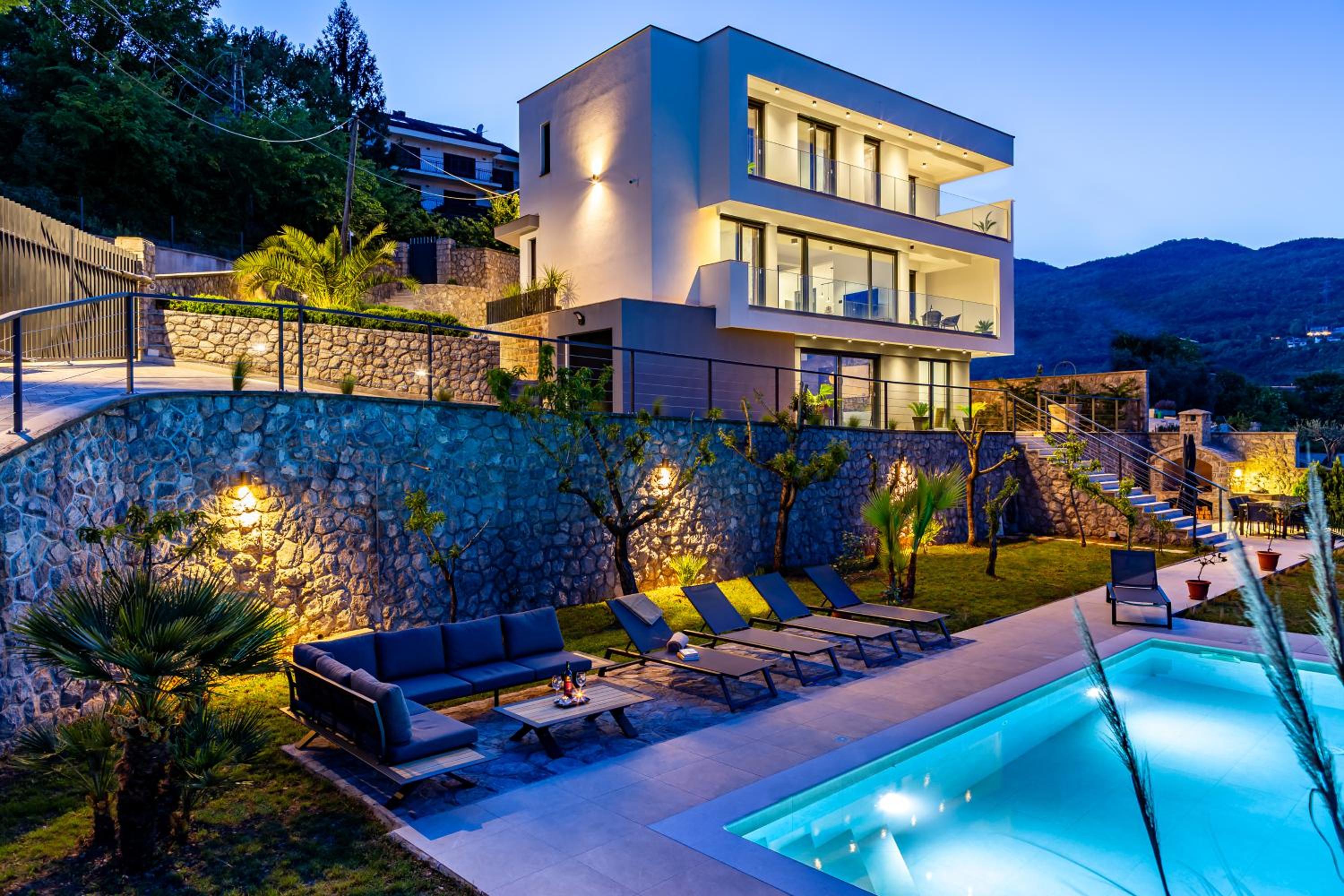 Villa K Opatija with a heated pool, gym, sauna, astonishing sea view