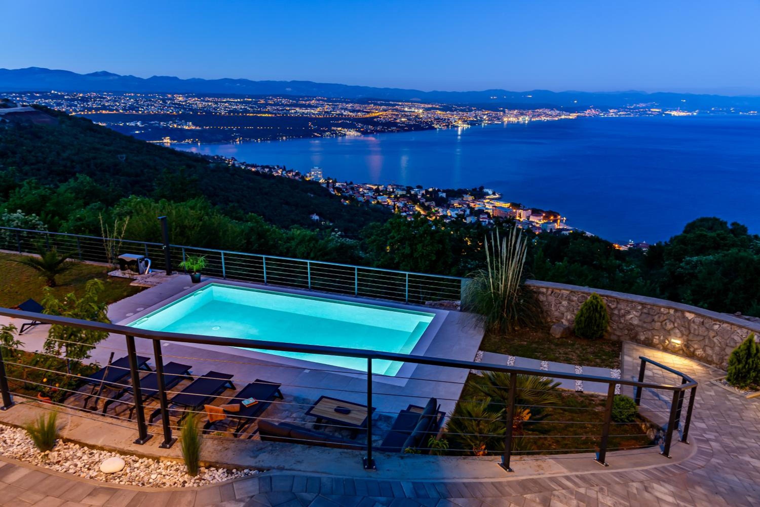 Villa K Opatija with a heated pool, gym, sauna, astonishing sea view