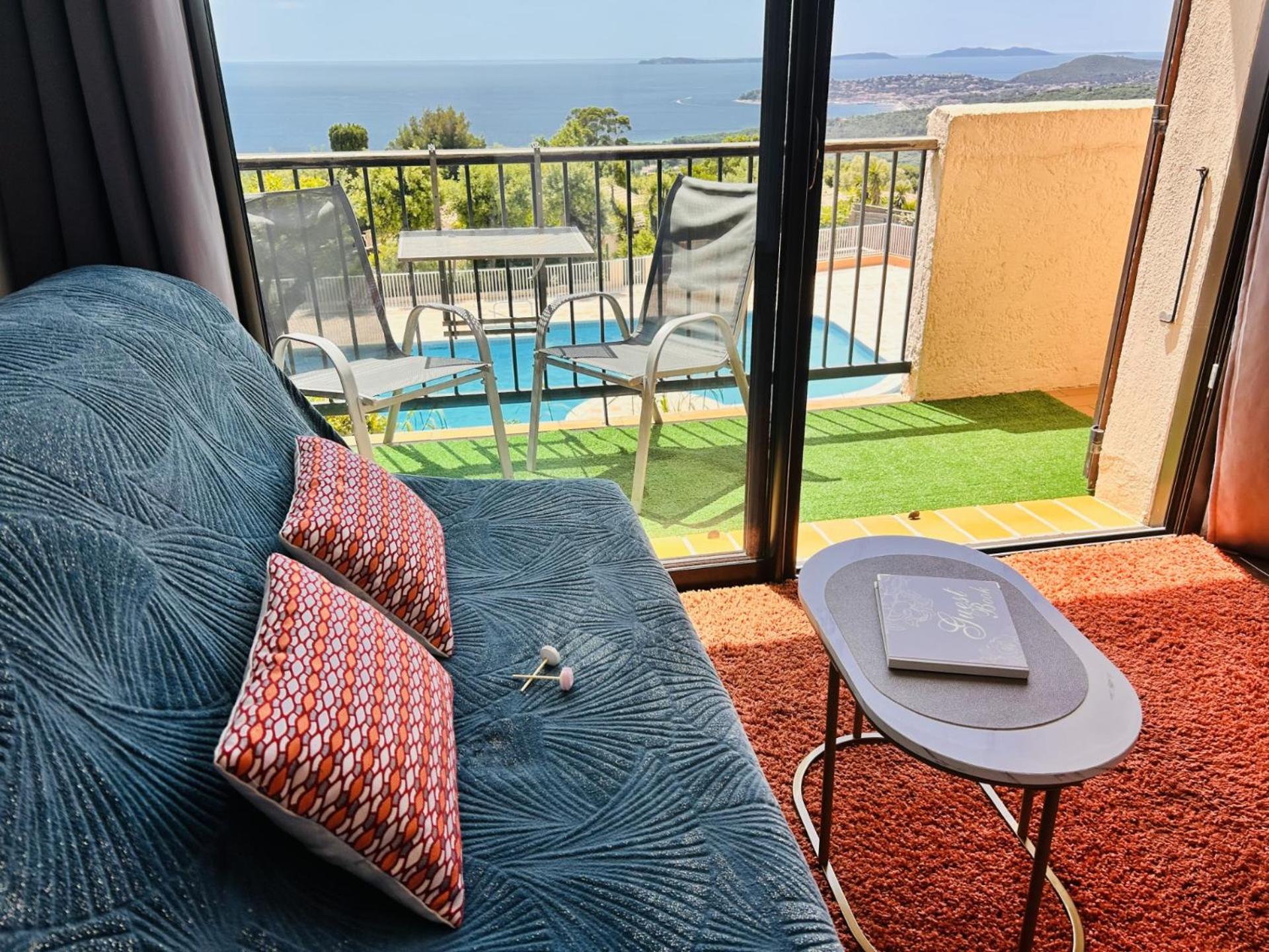 STUDIO POOL HOUSE 2 ETOILES VUE MER PANORAMIQUE AMAZING SEA VIEW WIFI LINGE LINEN INCLUS AIRCONDITIOn