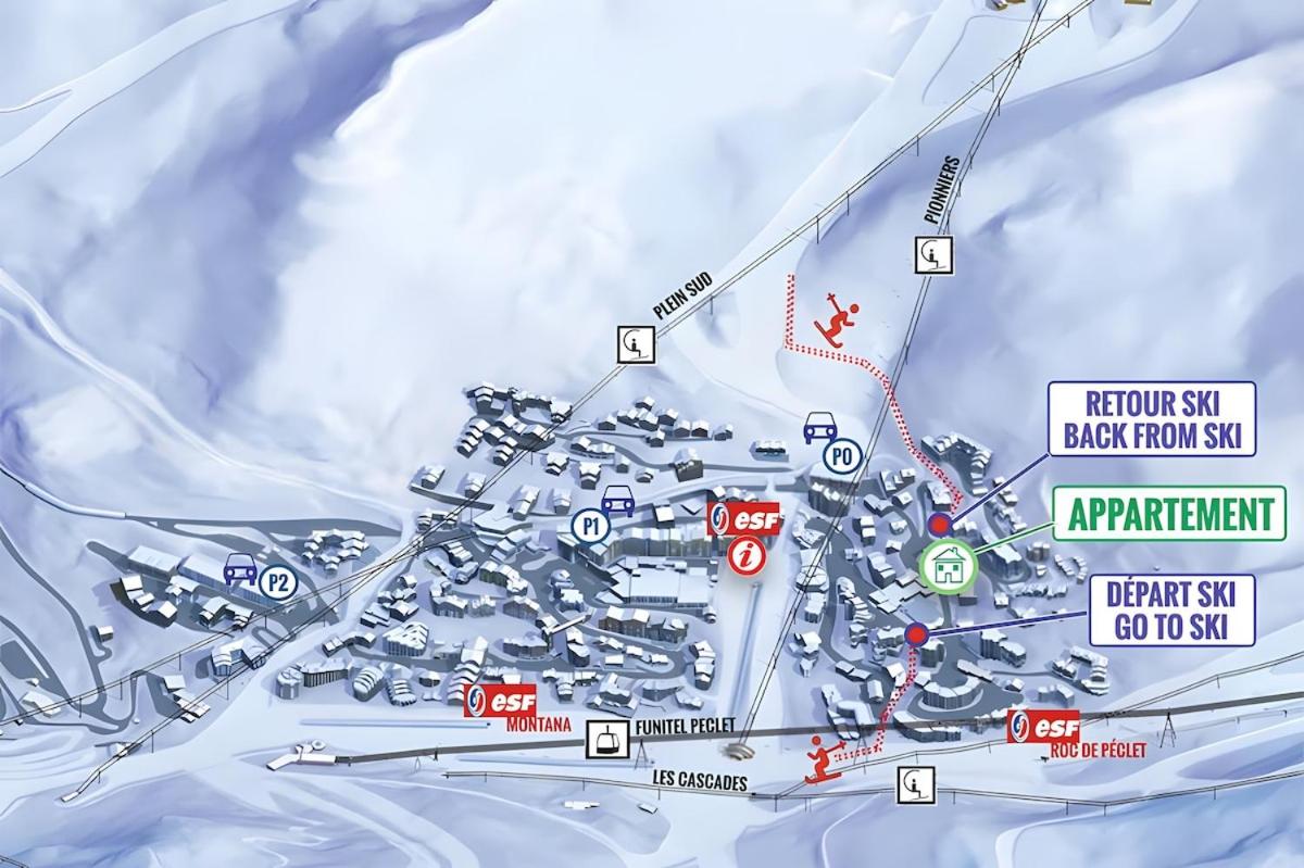 APT confortable centre station face aux pistes de Val Thorens
