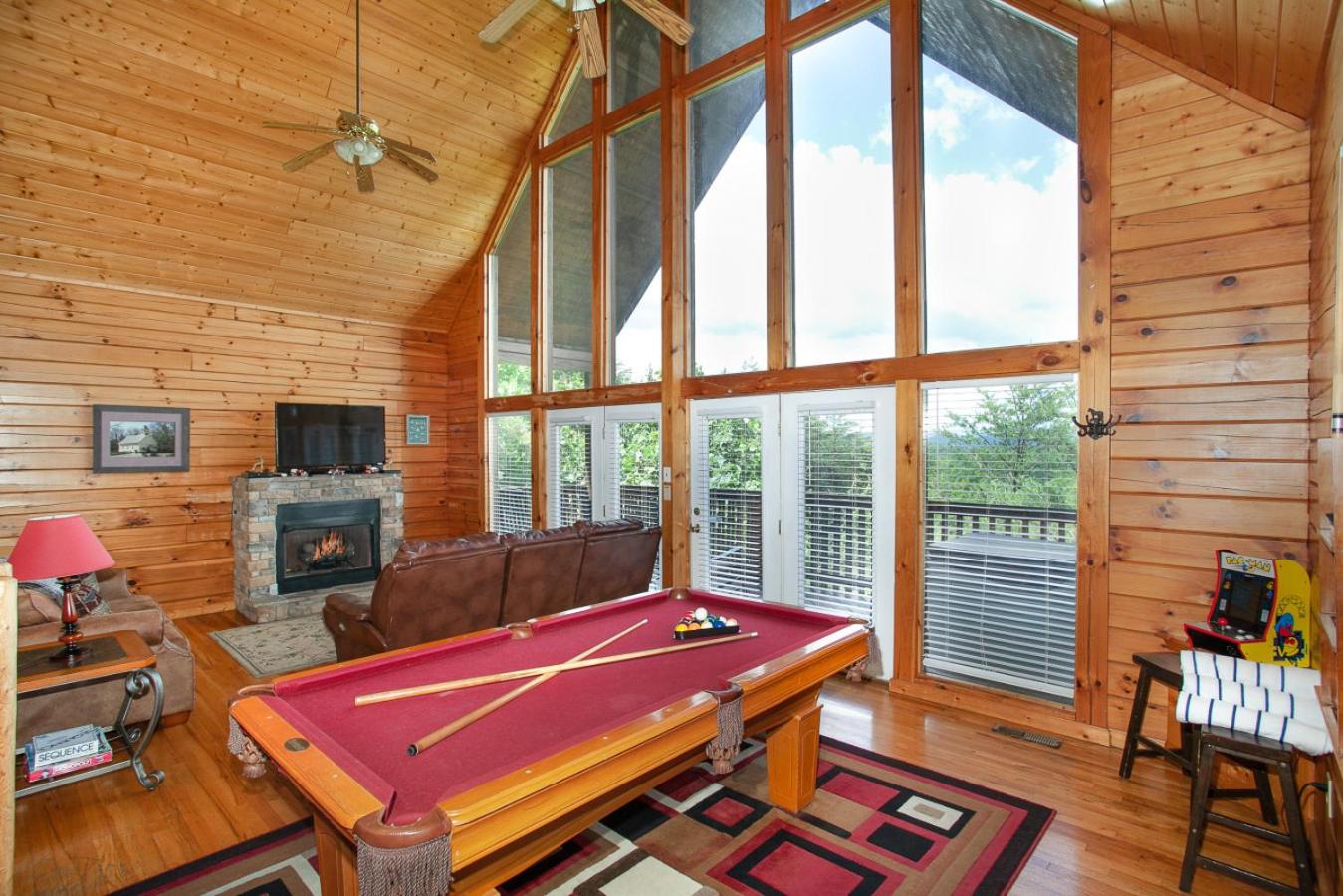 Mountain Mischief Hot Tub Games Cozy Fireplace