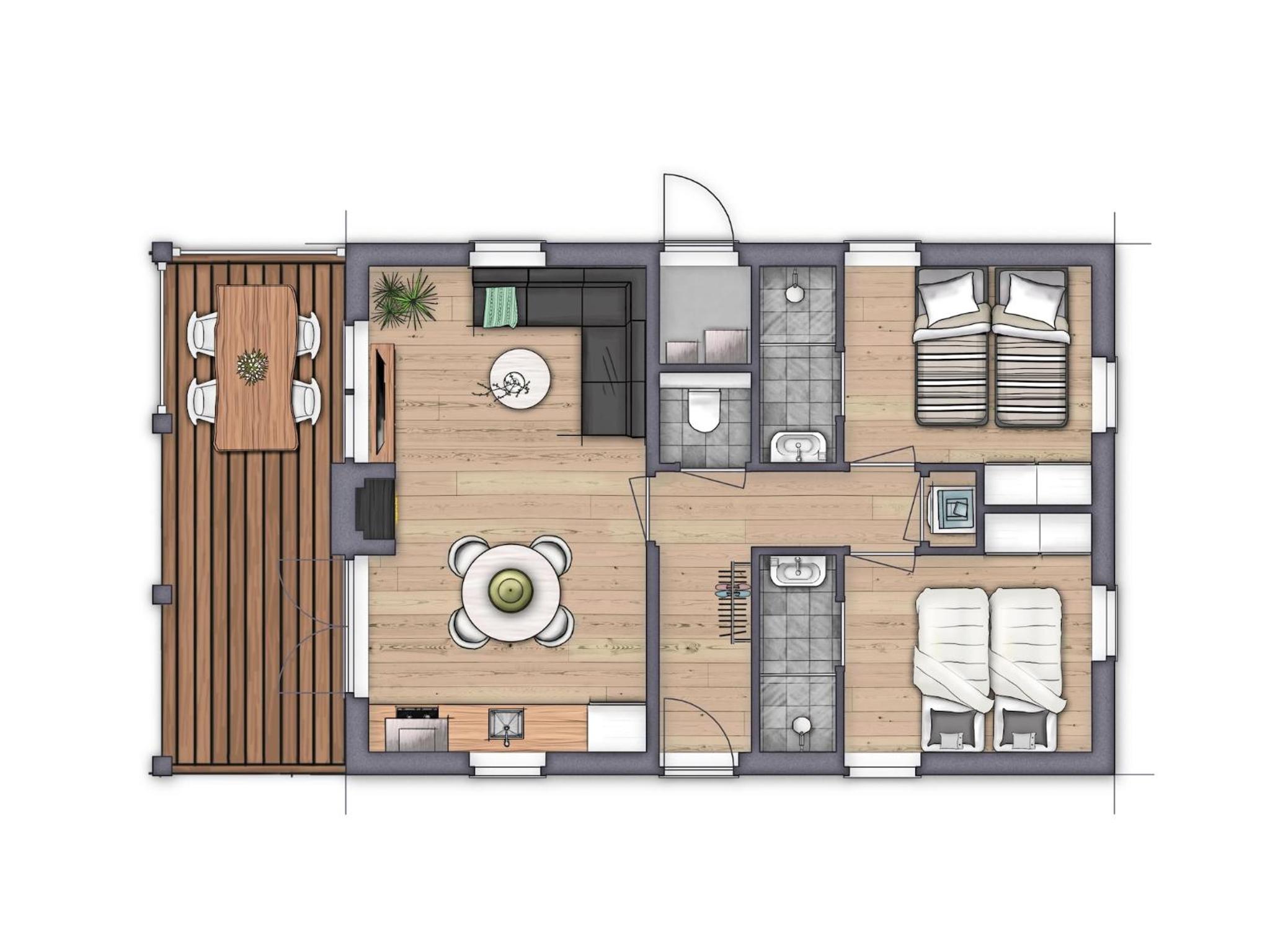 Bungalow near Dutch Coast & Forest