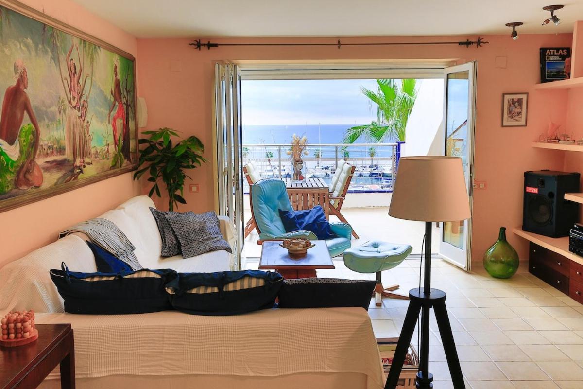 Stunning sea views over marina with swimming pool