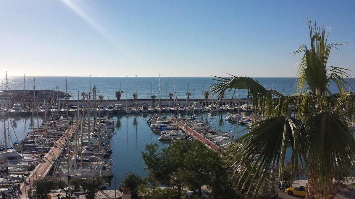 Stunning sea views over marina with swimming pool