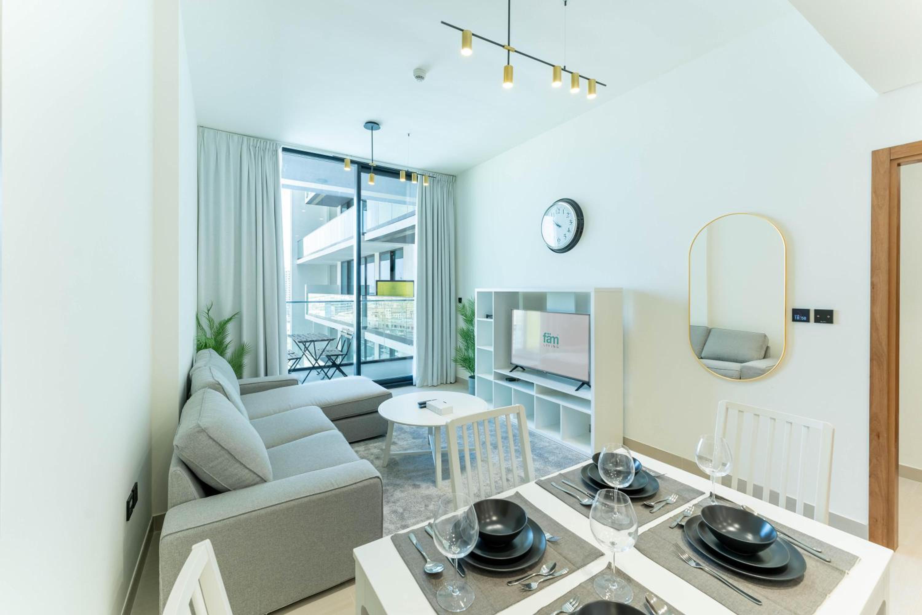FAM Living Minimalist 1BR Gem in Binghatti Amber