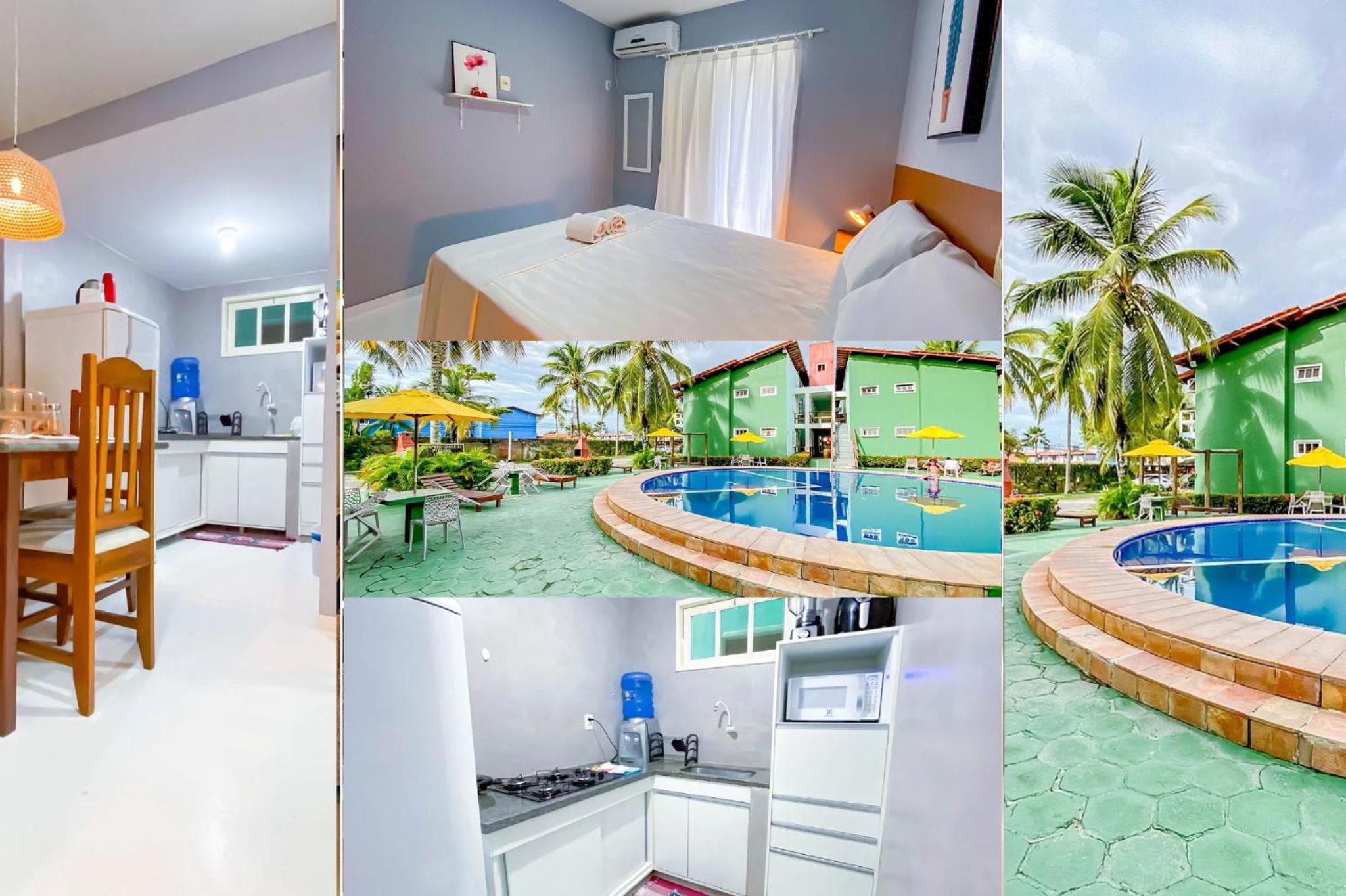 Condomínio Village Taperapuã a uma quadra do Axé Mói, com piscina, churrasqueira, portaria 24hrs, com supermercado e centro gastronômico ao lado