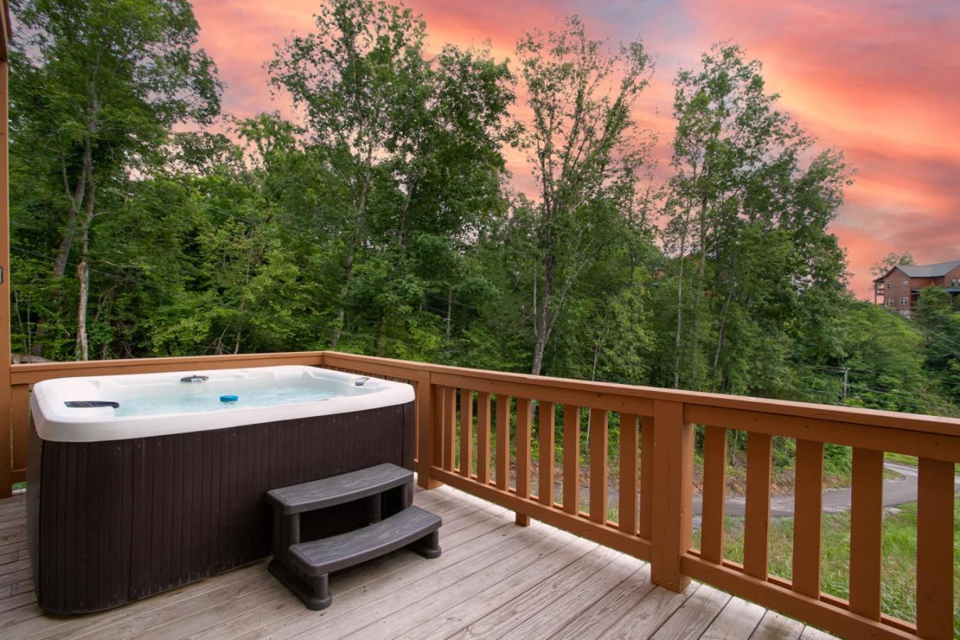 Smokeys Summit Epic View Hot Tub Fireplace