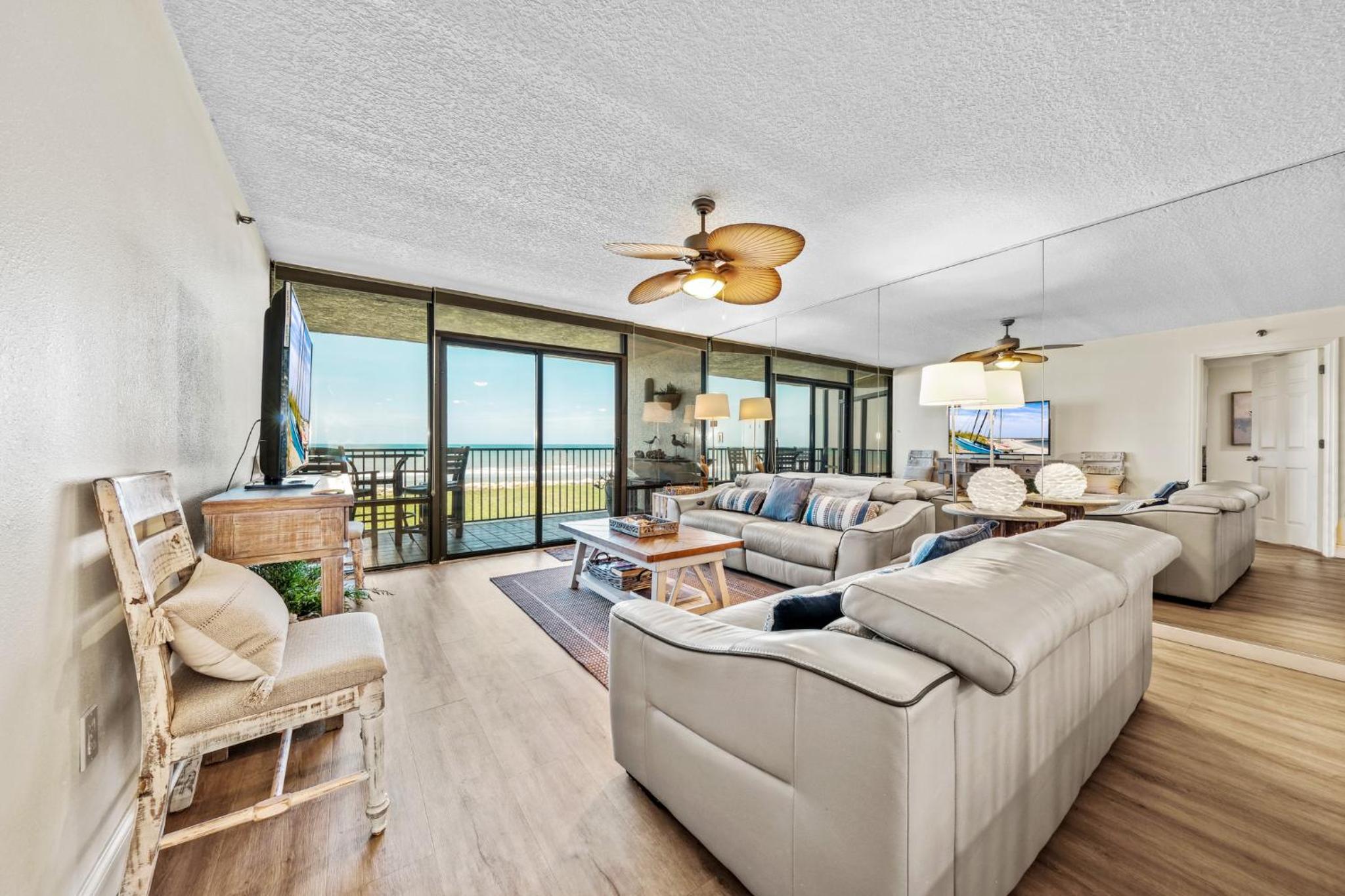 Updated direct oceanfront condo with large private balcony and a beachfront pool