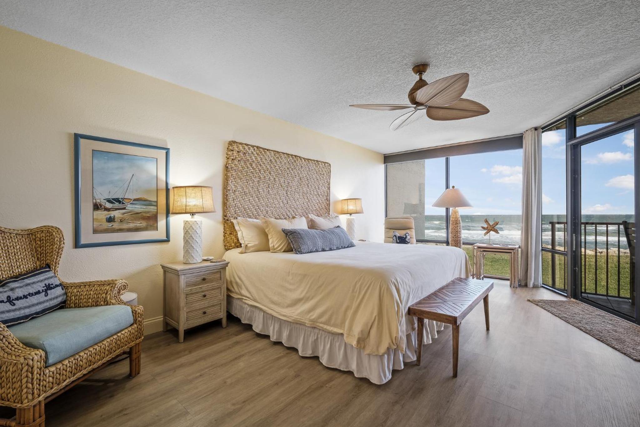 Updated direct oceanfront condo with large private balcony and a beachfront pool