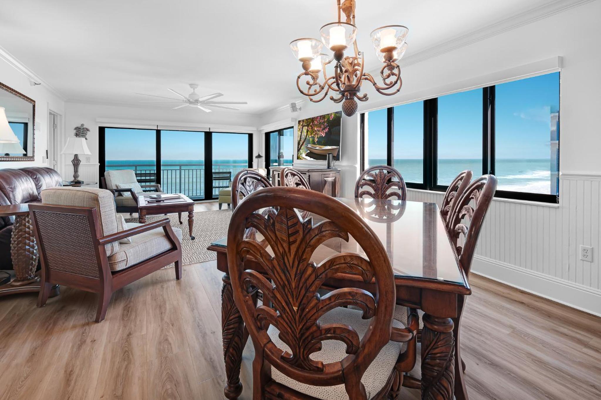 Luxury, direct oceanfront top-floor corner with wrap-around balcony and heated pool