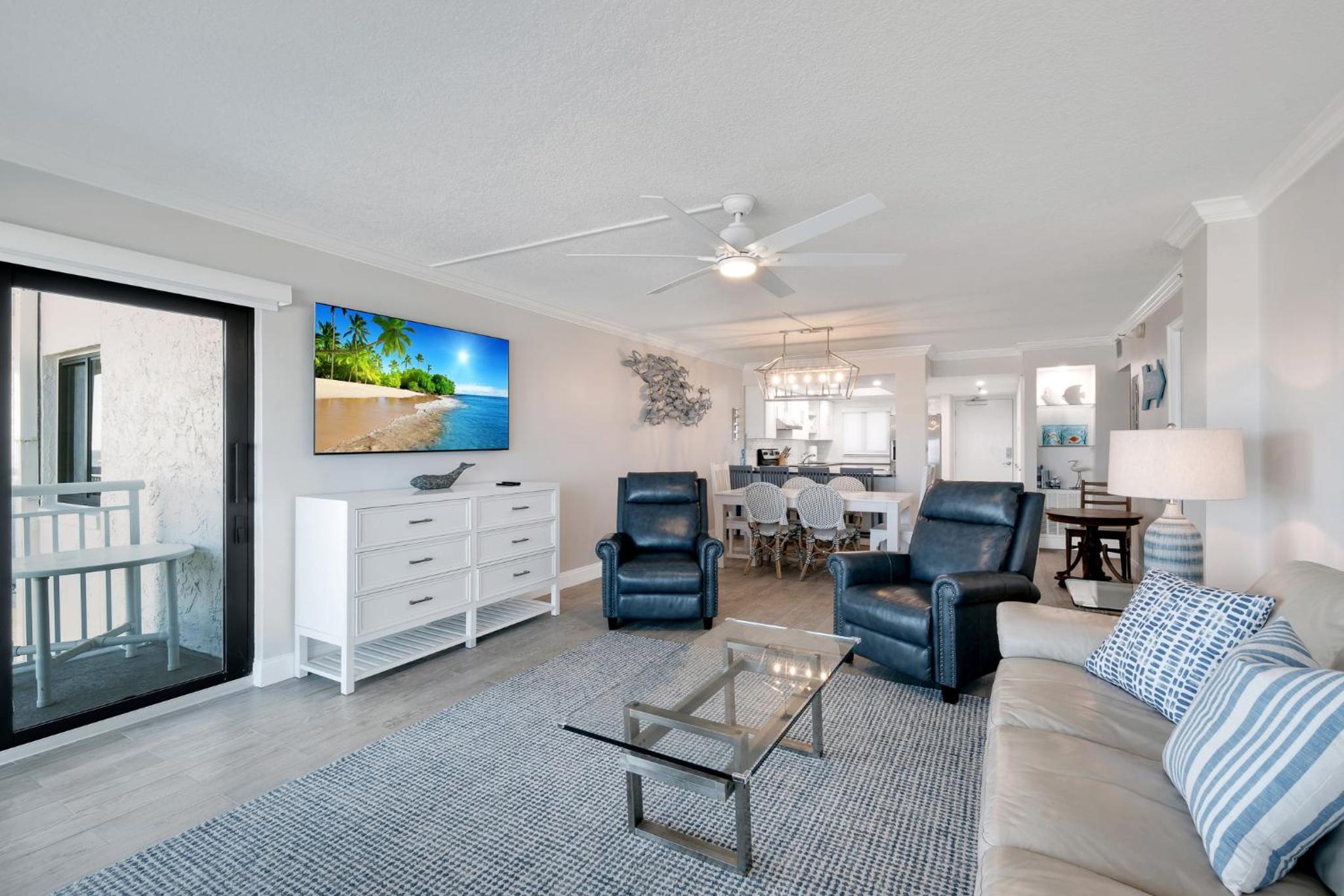 Updated direct oceanfront condo with a balcony, beachfront heated pool and beach access