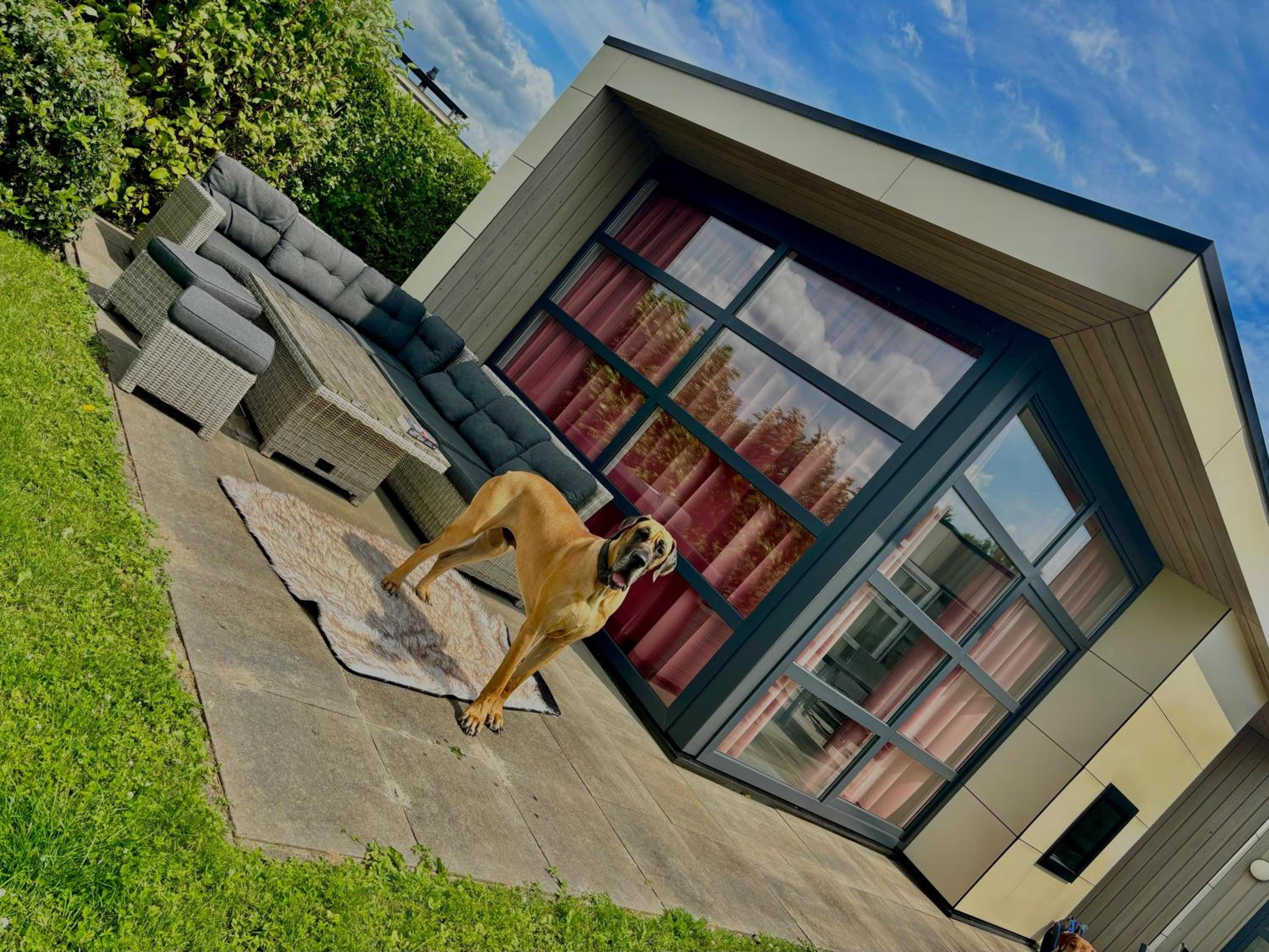 Marina Strandbad Chalet RiverLodge mit Zaun Haus Nr 94