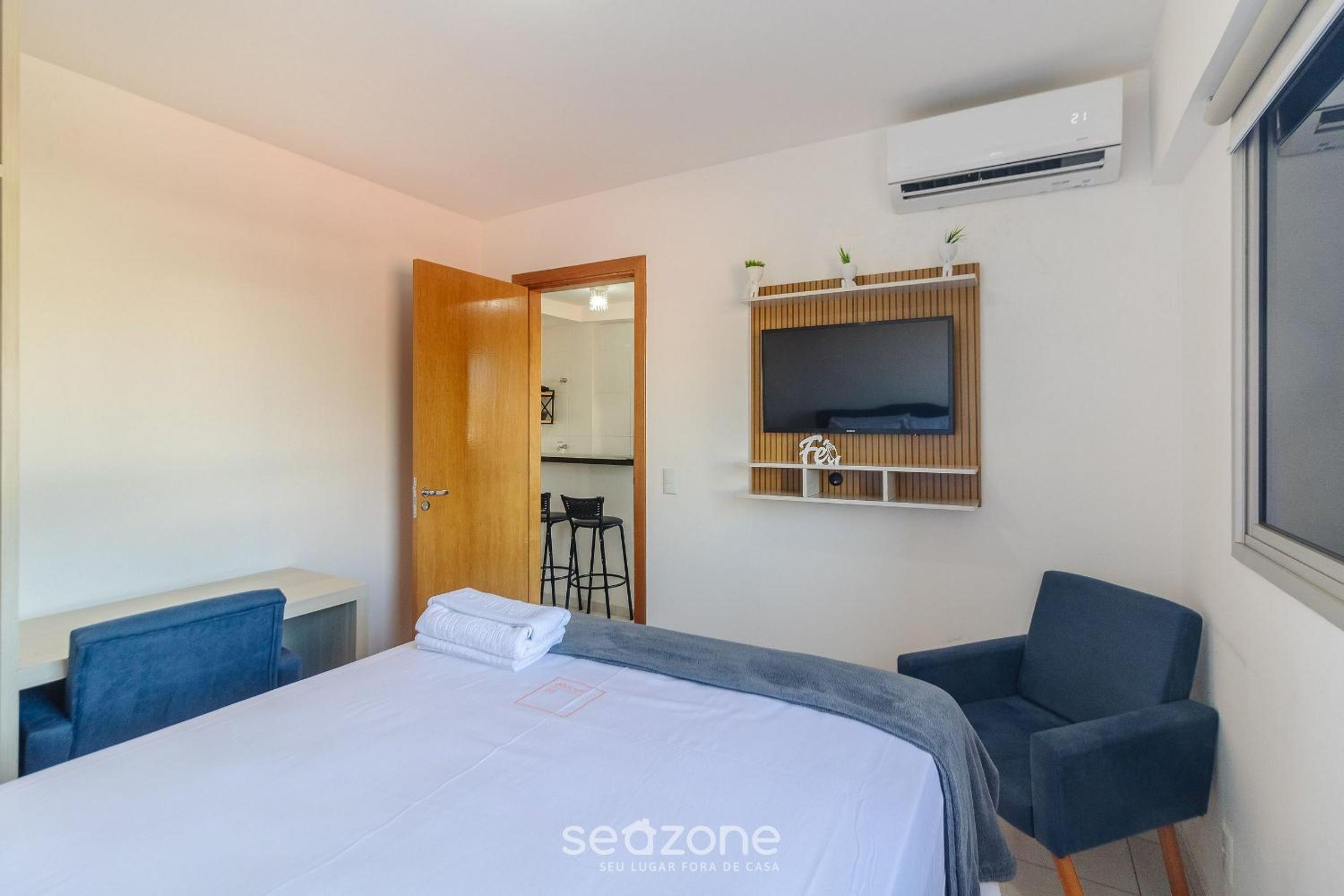 1B Apt w/ A/C and Self Check-in, Goiânia - ATE0302