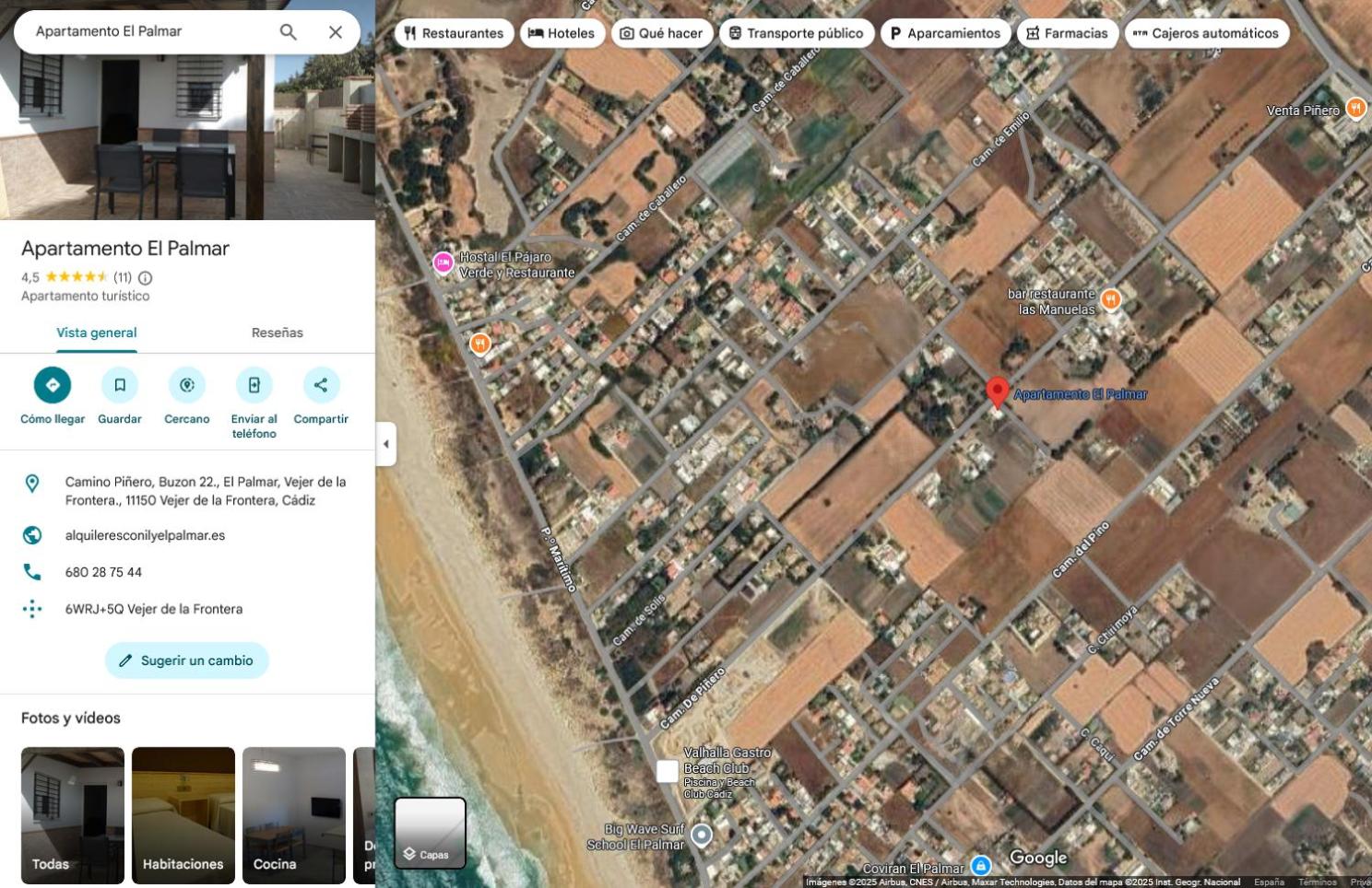 Apartamento El Palmar, a 500 metros de la Playa