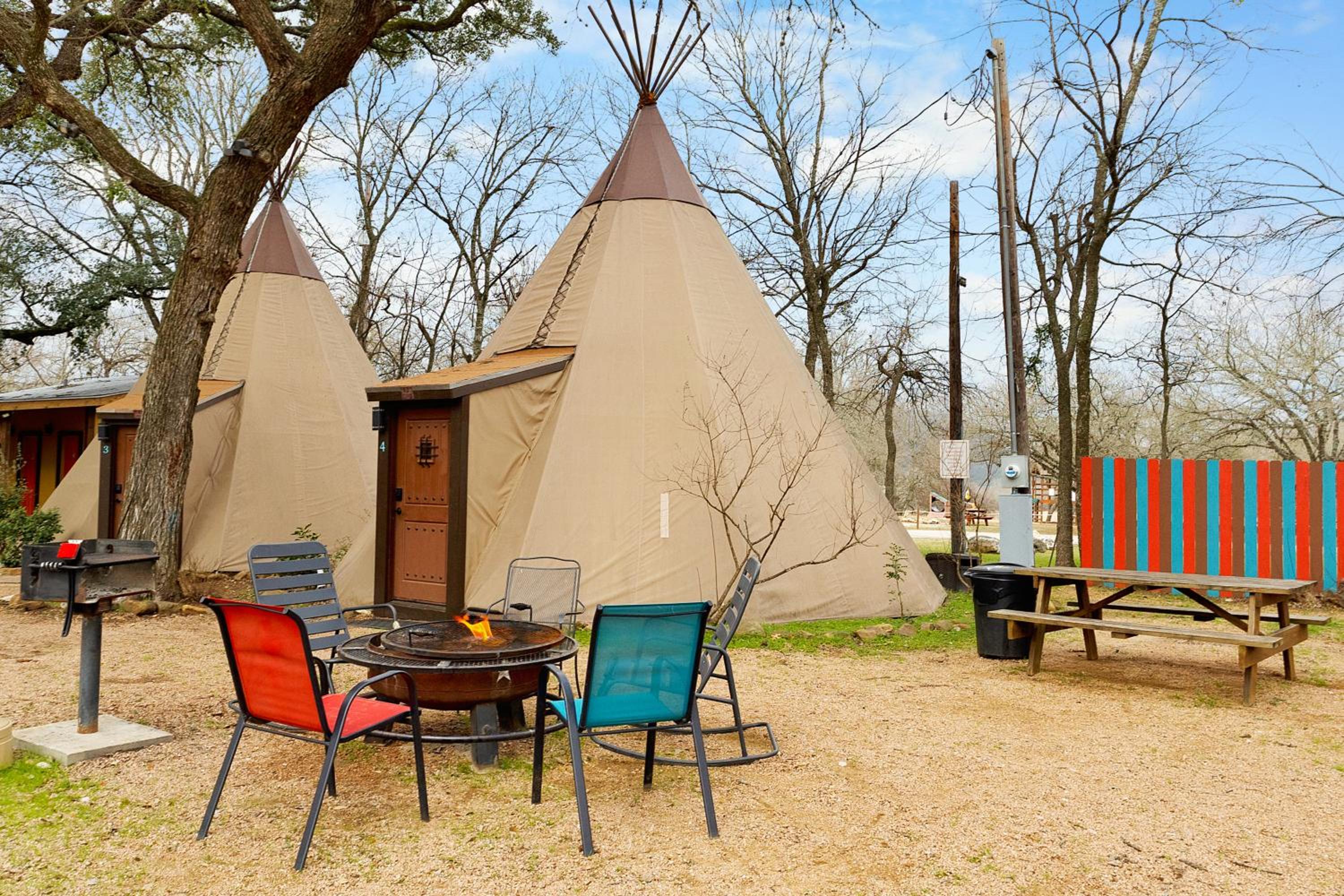 Tipis on the Guadalupe