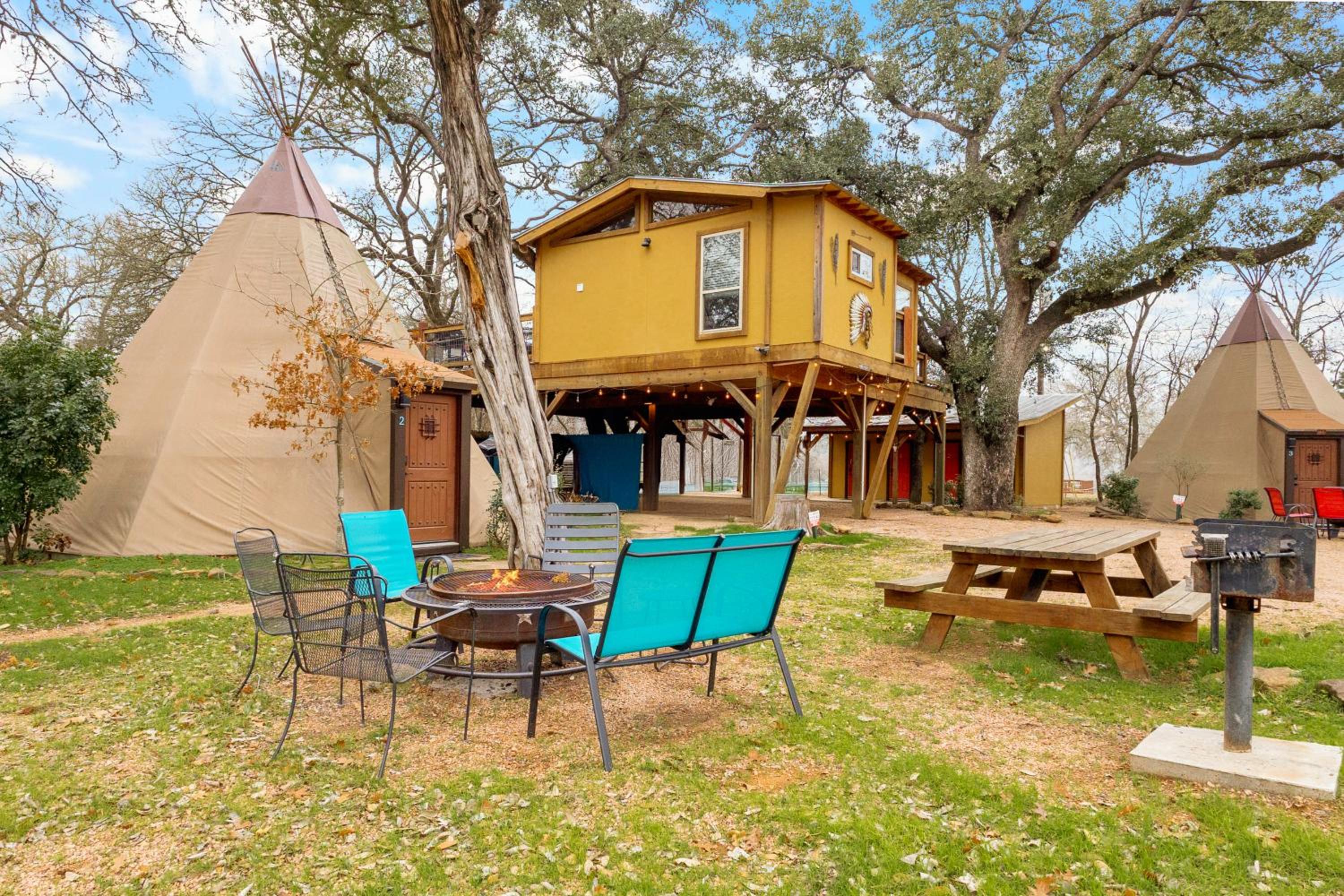 Tipis on the Guadalupe