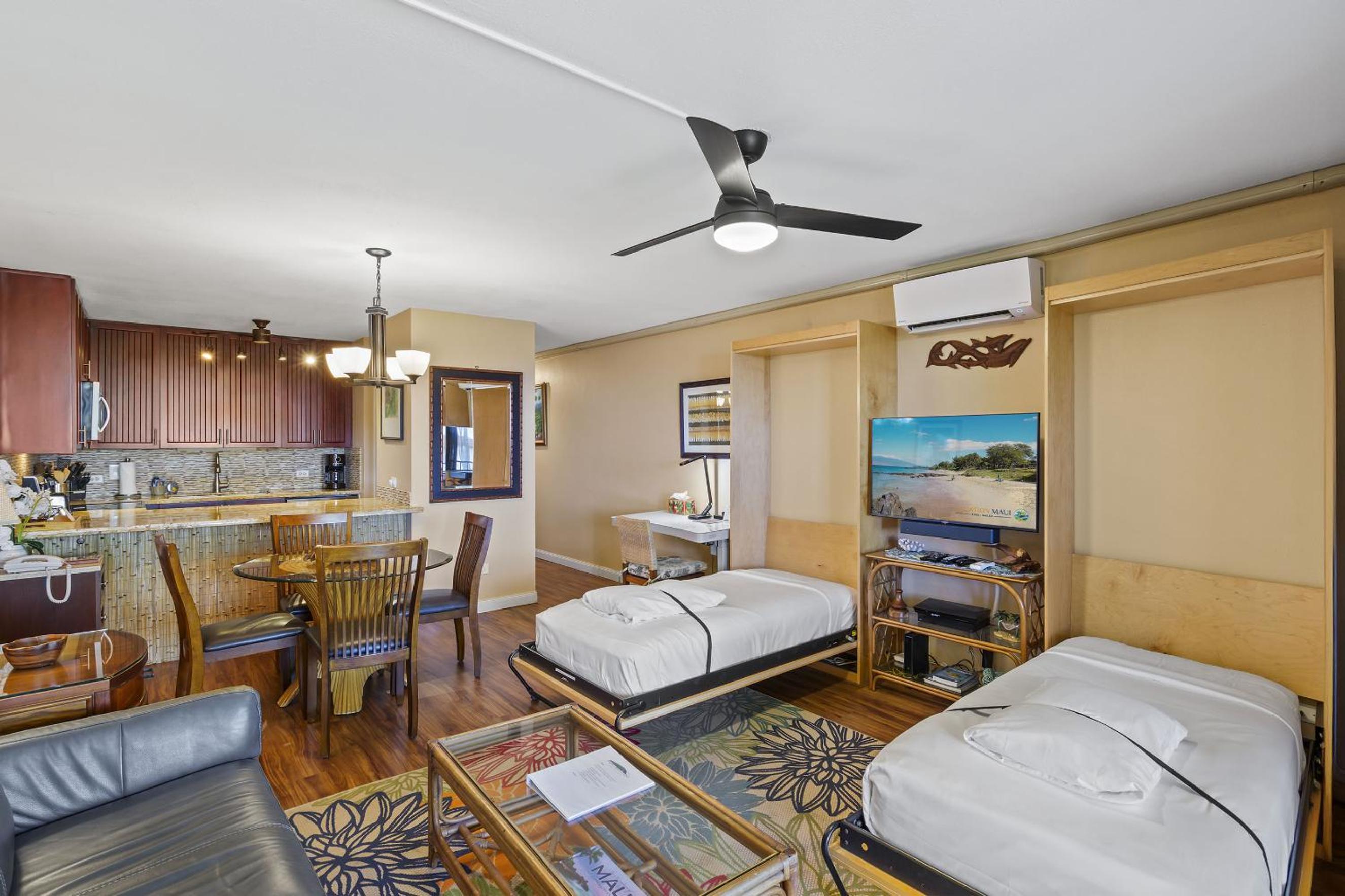 Kamaole Sands 10-307, Ocean View, Large Lanai, Twin Murphy Beds, Split-AC, Wi-Fi