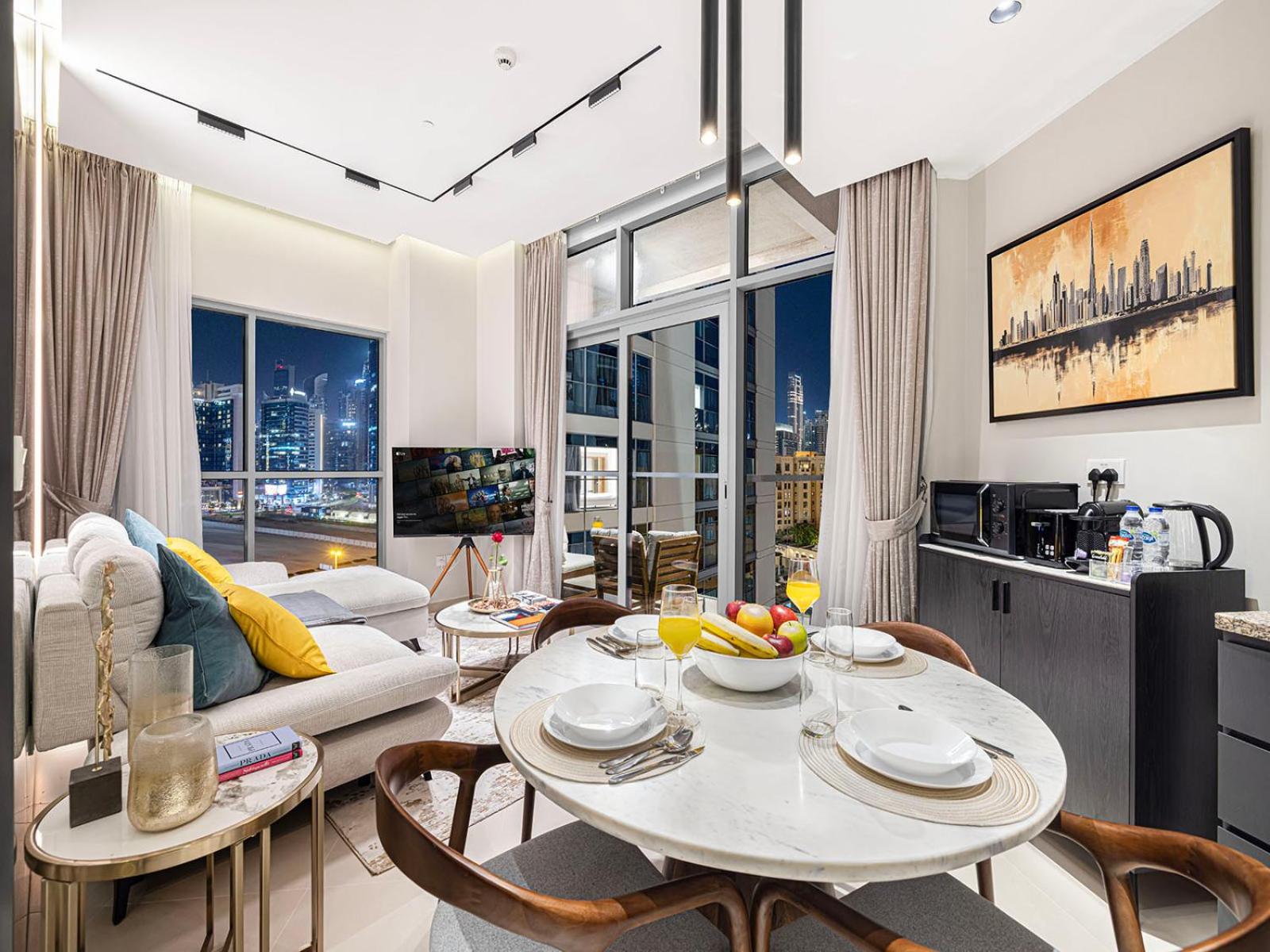 Direct Burj Khalifa View - Luxury 1BR - Walk to Dubai Mall