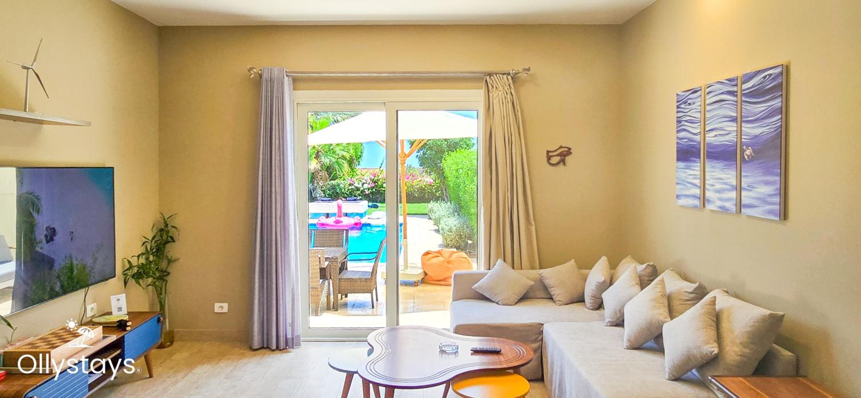 Ollystays Seaview Villa 3BR Heated Pool GYM-Joubal El Gouna