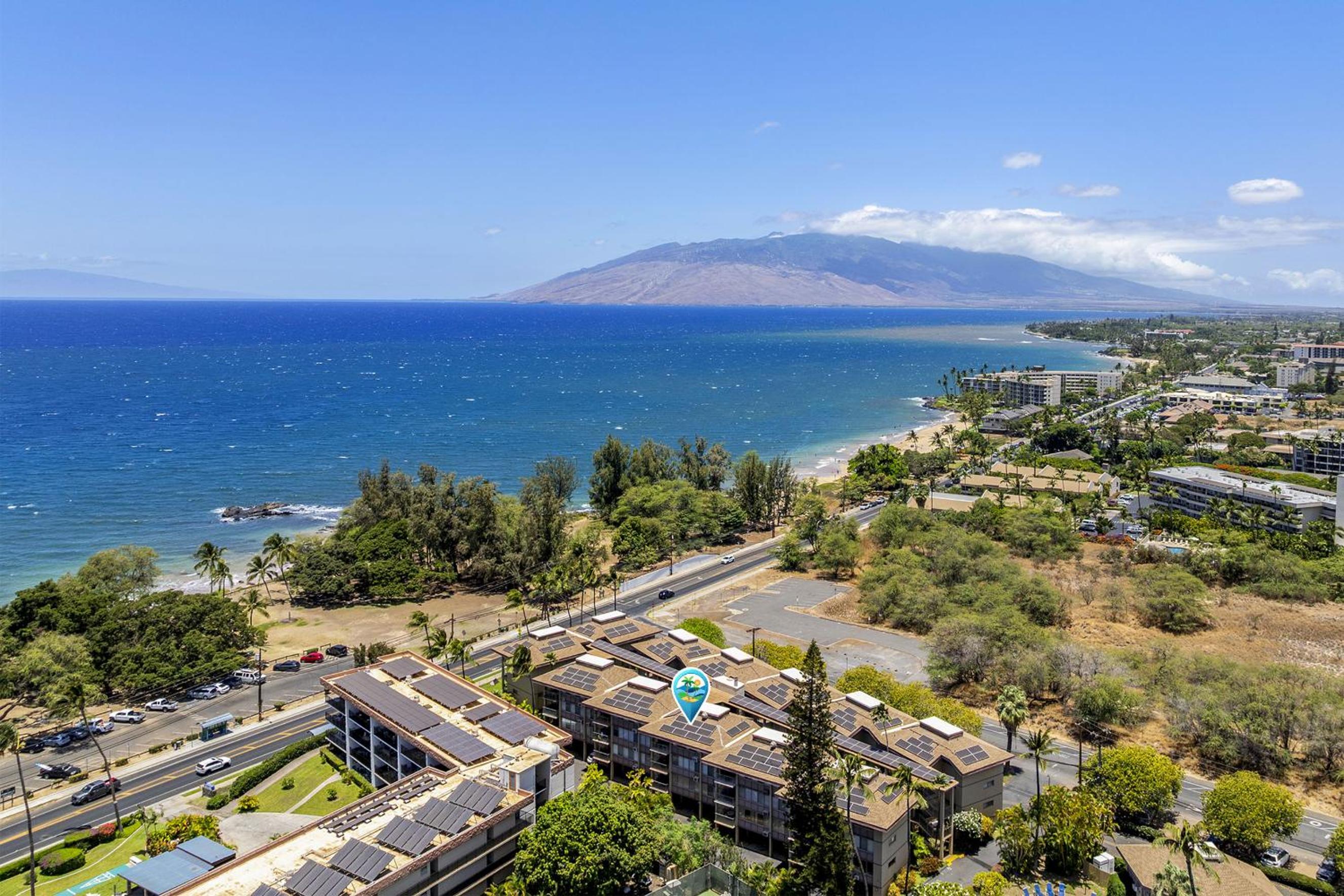 Haleakala Shores A-308 - Ocean/Mountain Views, Stylish 2br/2ba, Lanai, AC, Wi-Fi