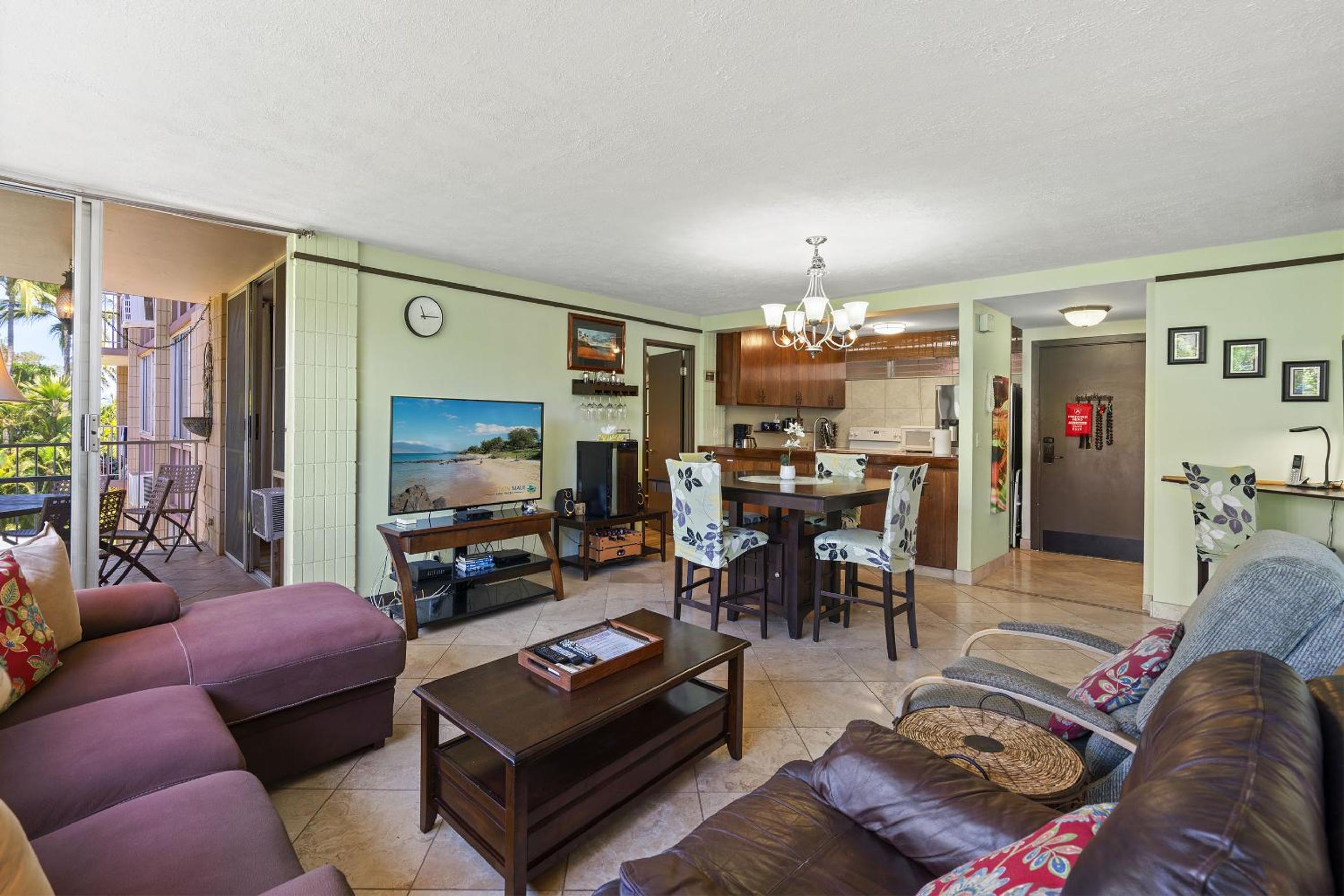 Haleakala Shores A-308 - Ocean/Mountain Views, Stylish 2br/2ba, Lanai, AC, Wi-Fi