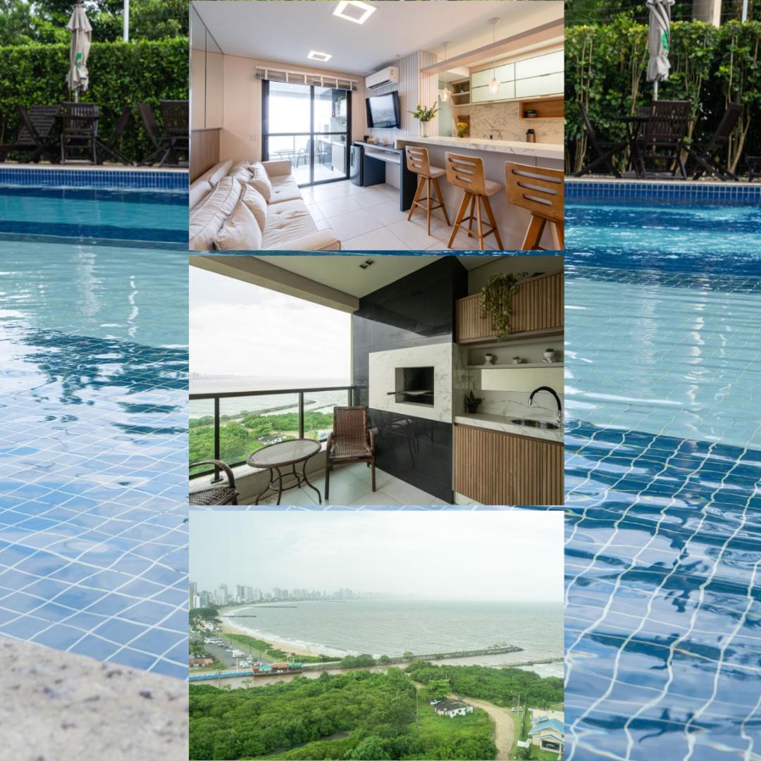 Apto Vista Mar 3 Quartos Ares Condicionados Cozinha Completa Piscina Academia Playground infantil Salão de Jogos a 50m PRAIA Reserve agora mesmo!