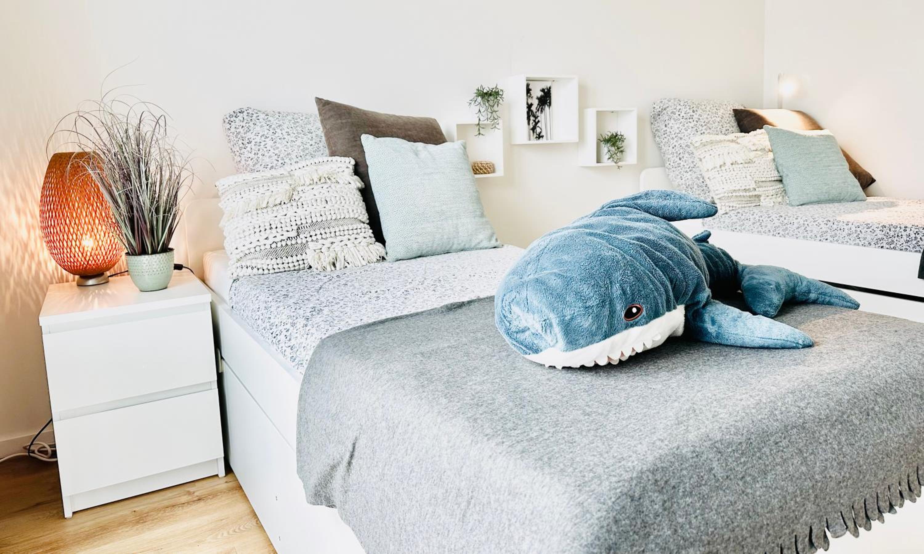 Surfbude, Olpenitz - moderne Ferienwohnung in direkter Strandnähe mit eigenem Eingang, Sauna, Kaminofen, Balkonterrasse und Parkplatz