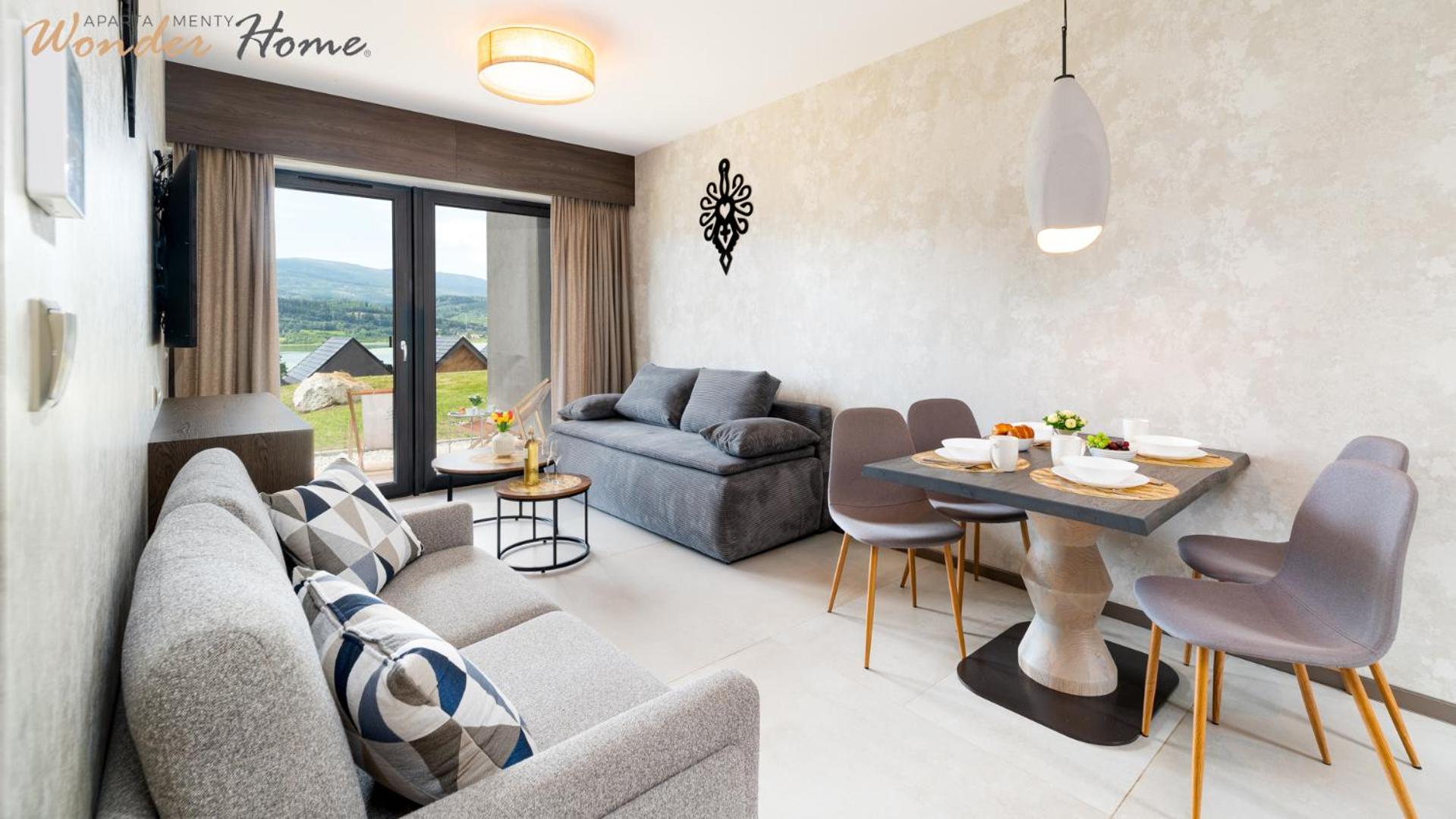 Wonder Hill - bajkowy widok na góry i zalew, strefa wellness na terenie kompleksu