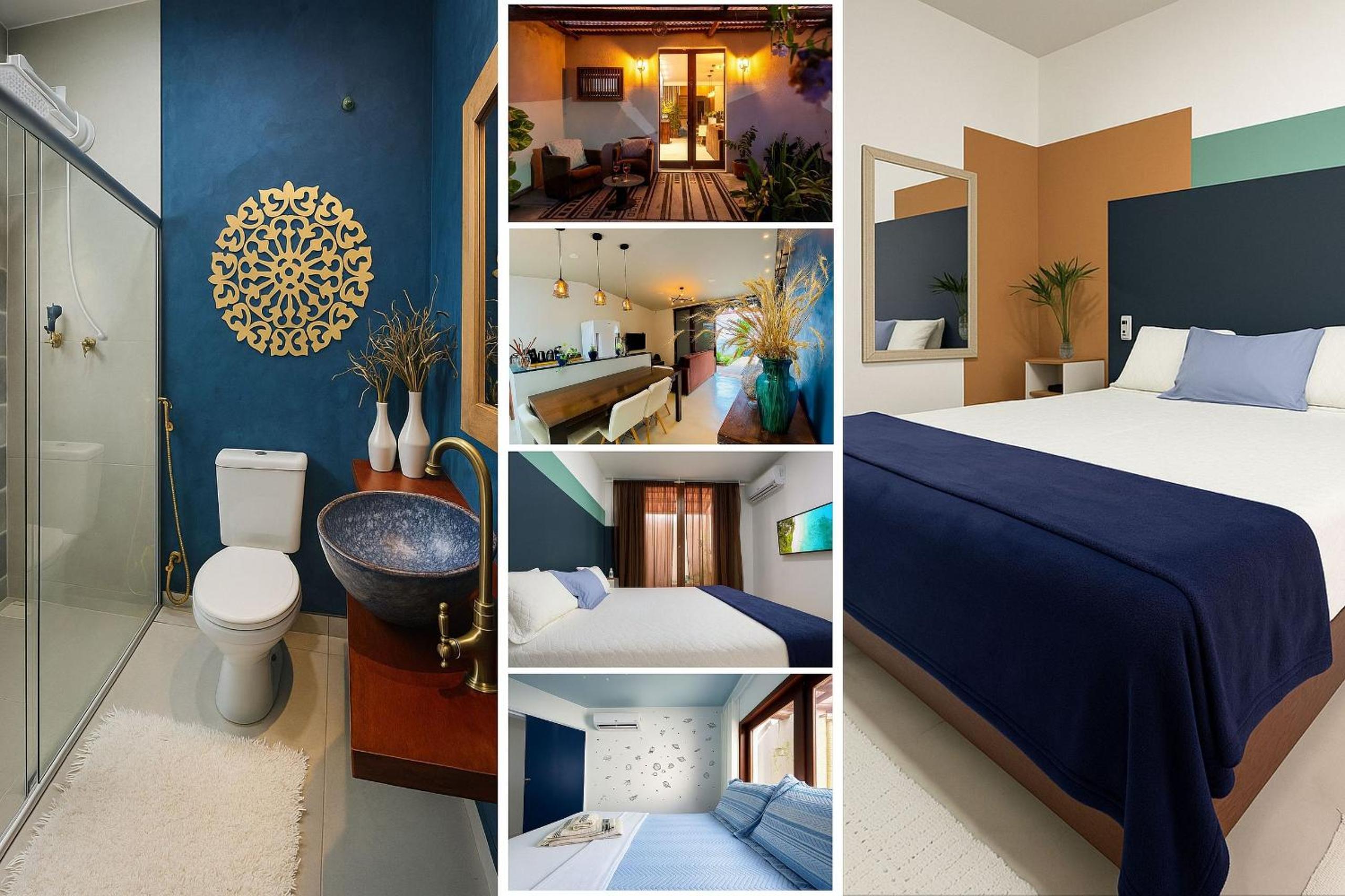 Casa com 2 quartos em condomínio tranquilo, suíte com cama king, ar-condicionado, Wi-Fi rápido, cozinha equipada e garagem privativa