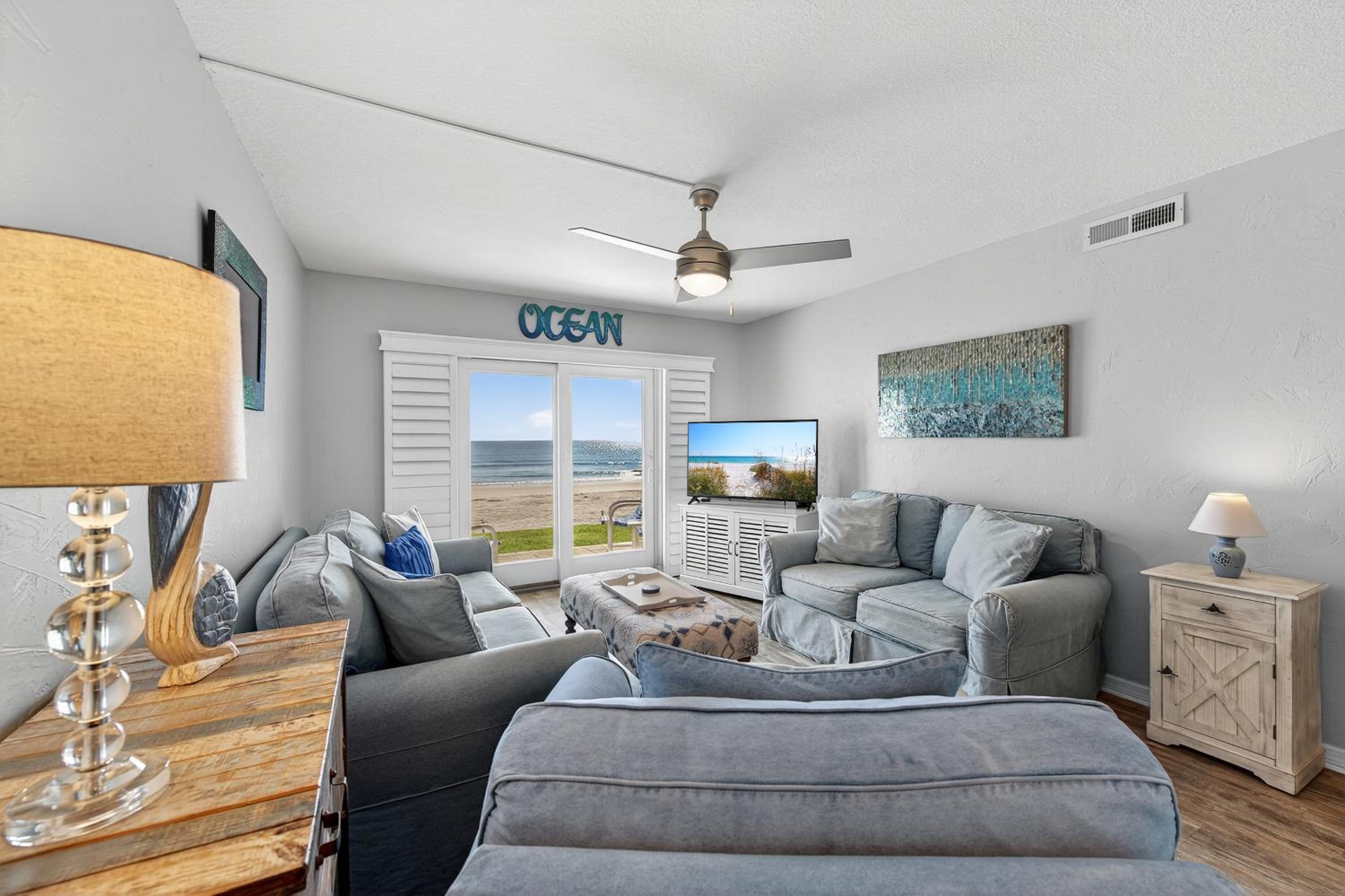 Oceanfront ground floor patio with unbelievable views! Complex has amenities for the whole family!