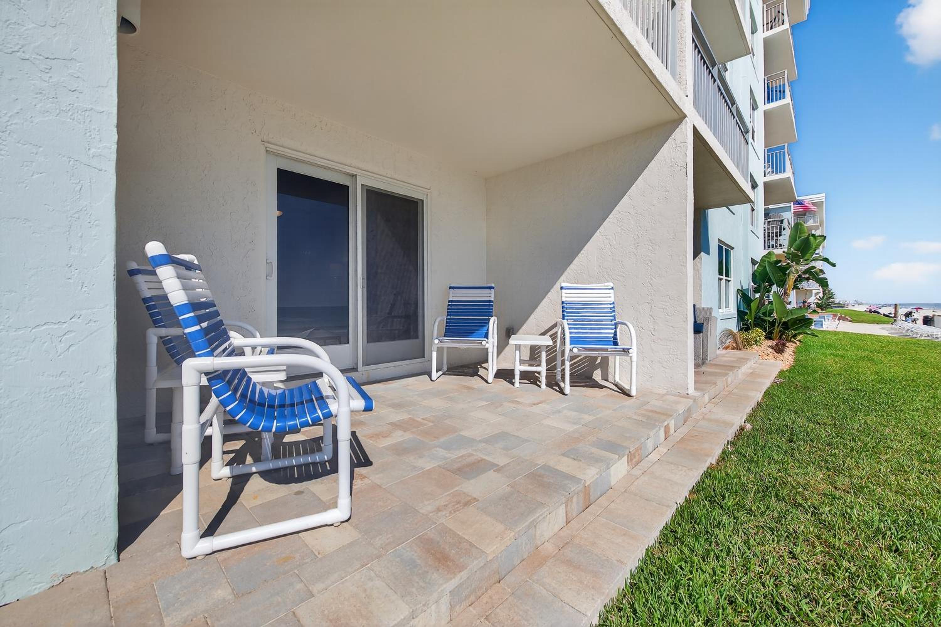Oceanfront ground floor patio with unbelievable views! Complex has amenities for the whole family!