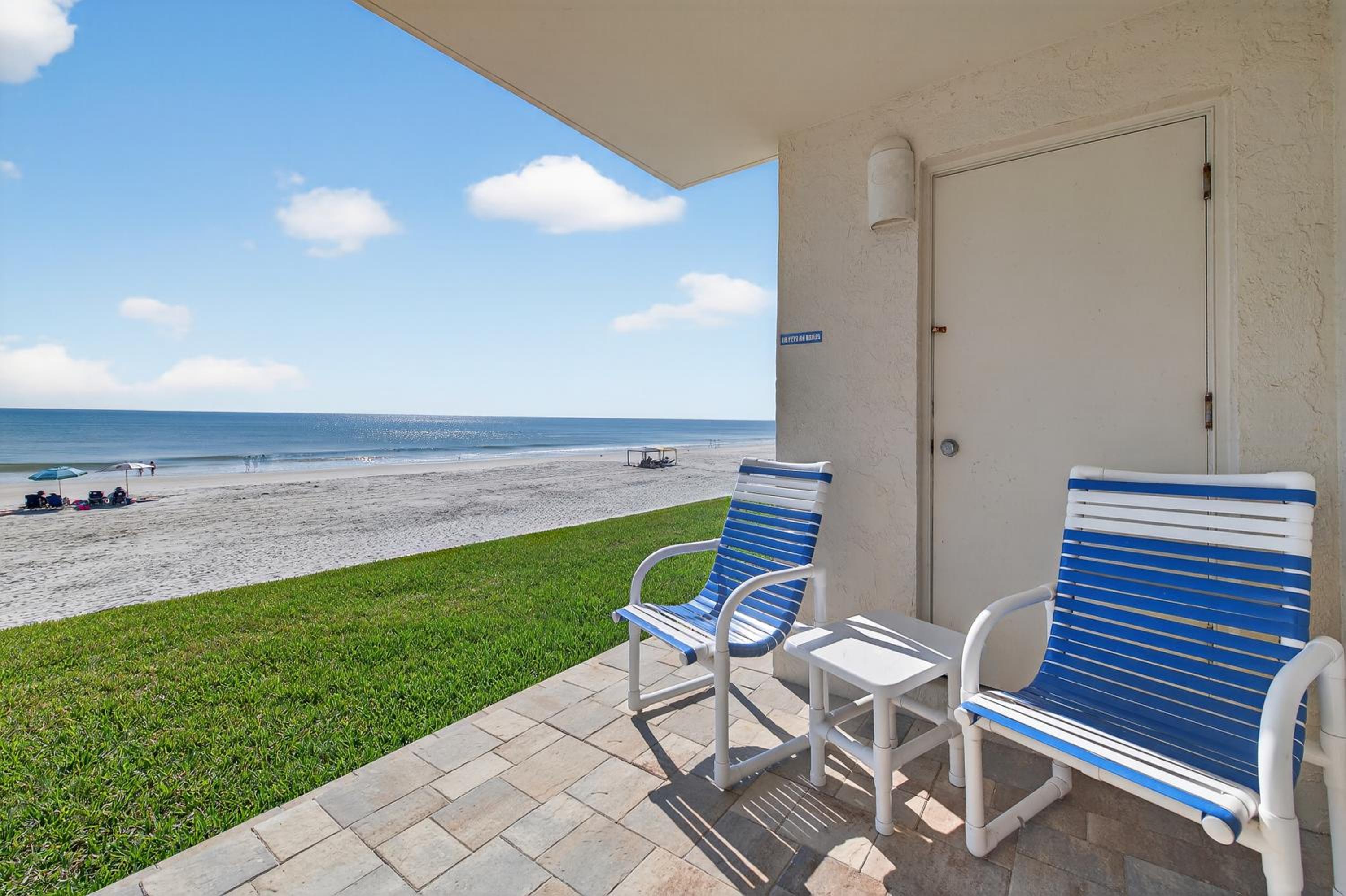 Oceanfront ground floor patio with unbelievable views! Complex has amenities for the whole family!