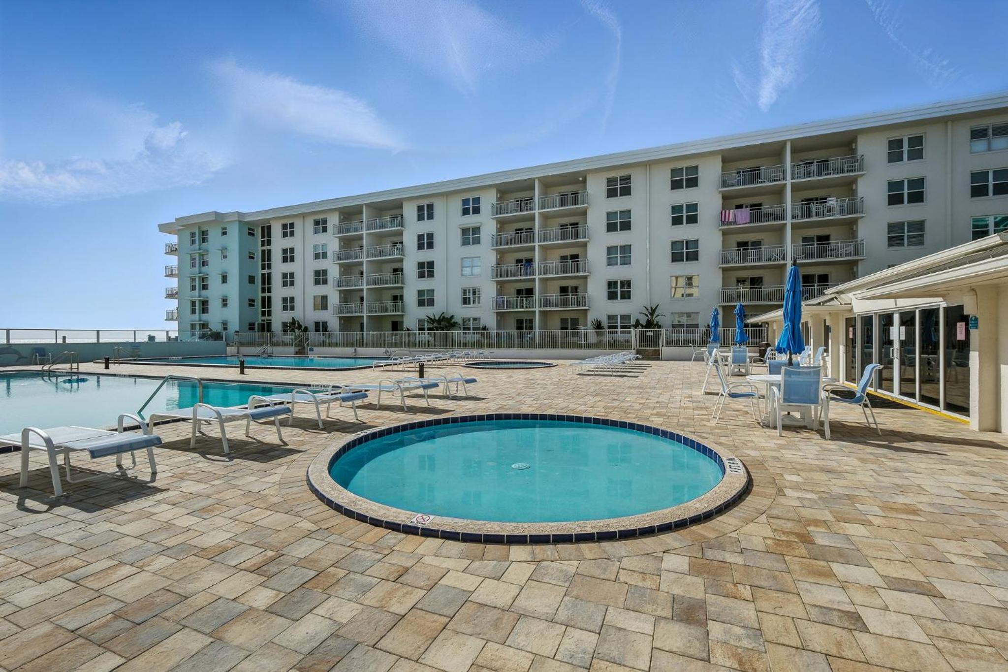 Oceanfront ground floor patio with unbelievable views! Complex has amenities for the whole family!
