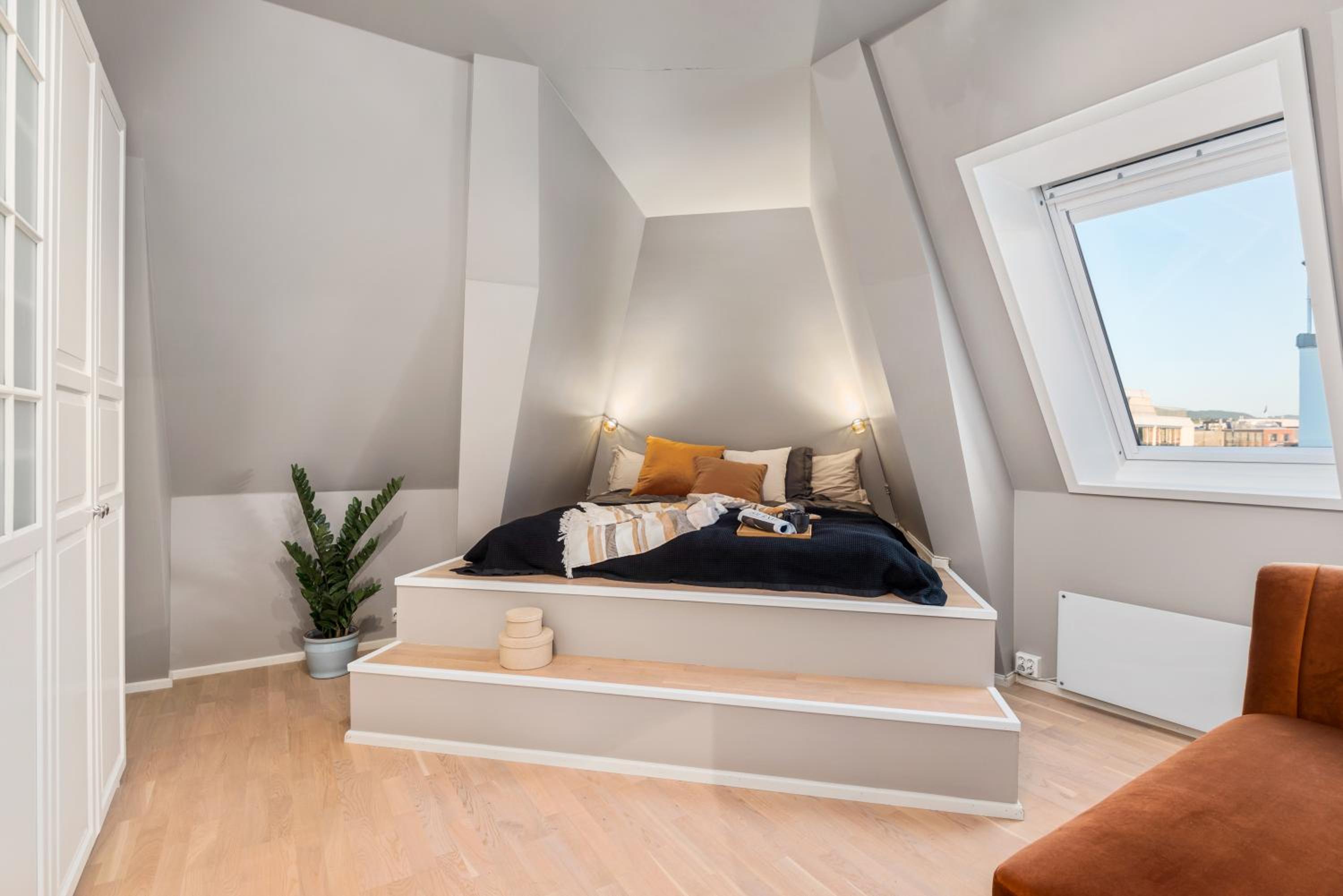 Two bedroom penthouse with large living room and rooftop in the city centre of Trondheim