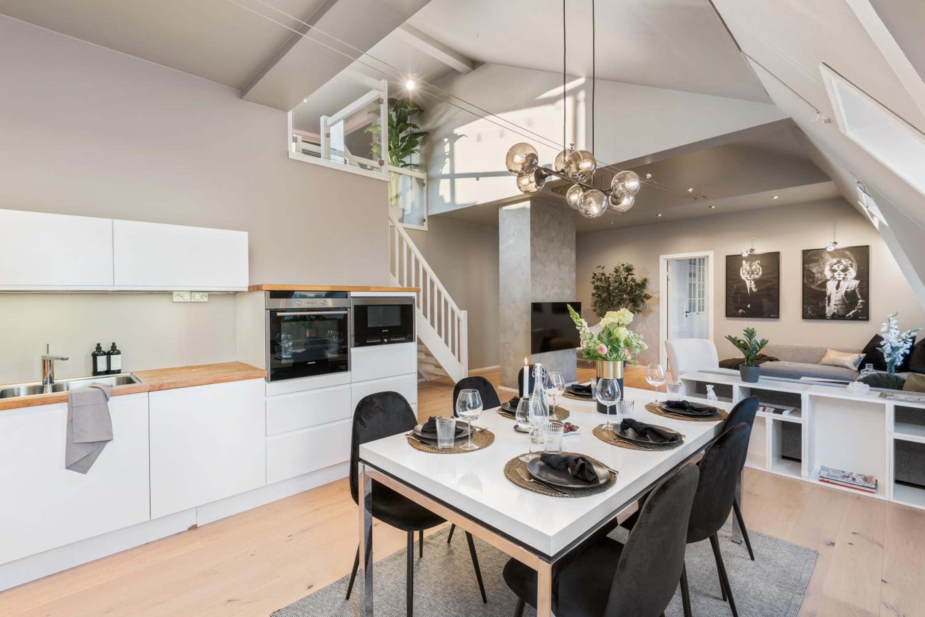 Two bedroom penthouse with large living room and rooftop in the city centre of Trondheim