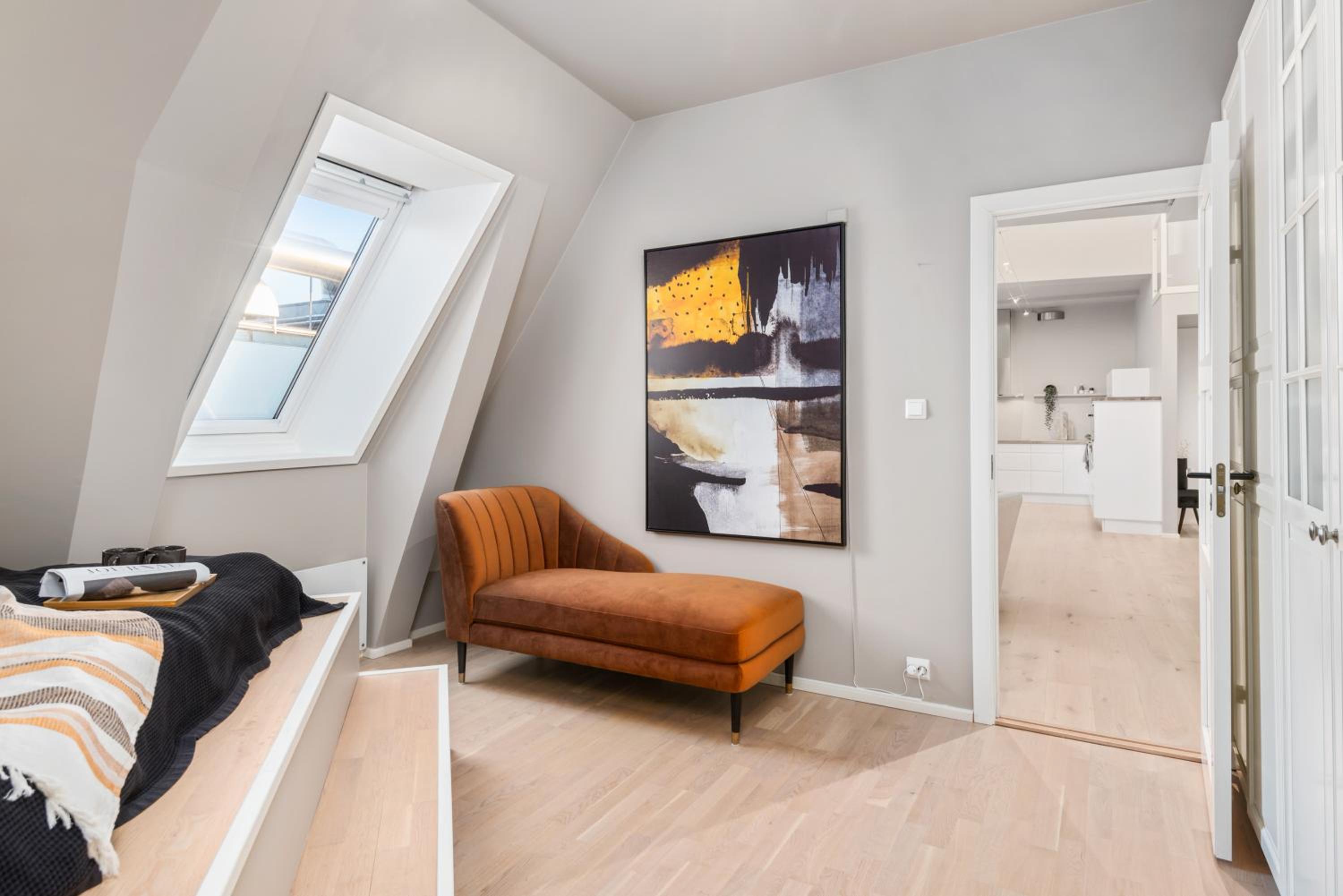 Two bedroom penthouse with large living room and rooftop in the city centre of Trondheim