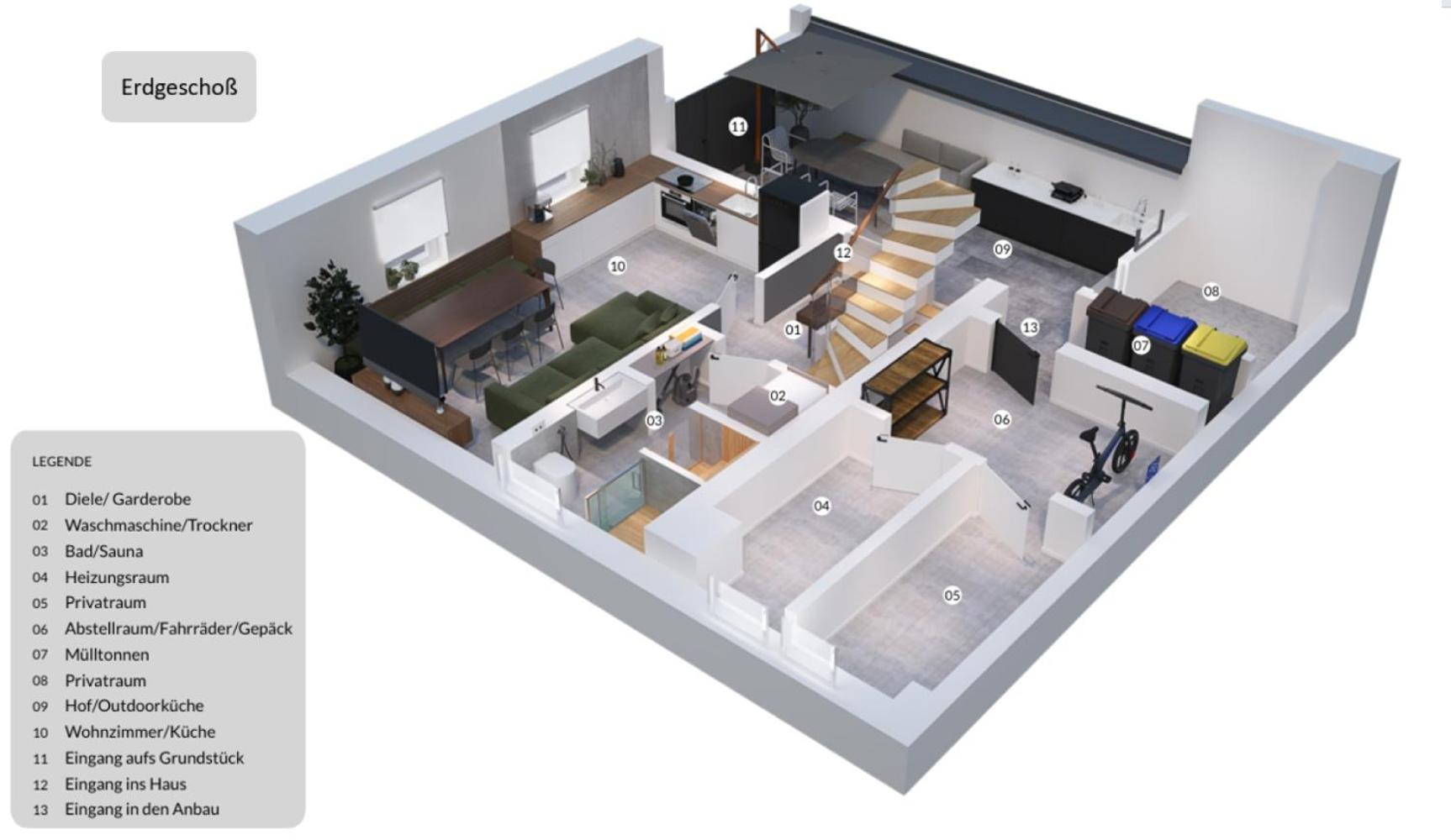 HOUSE 756 MAINZ - DESIGN-FERIENHAUS, 4 Schlafzimmer, 3 Bäder, SAUNA & Kamin