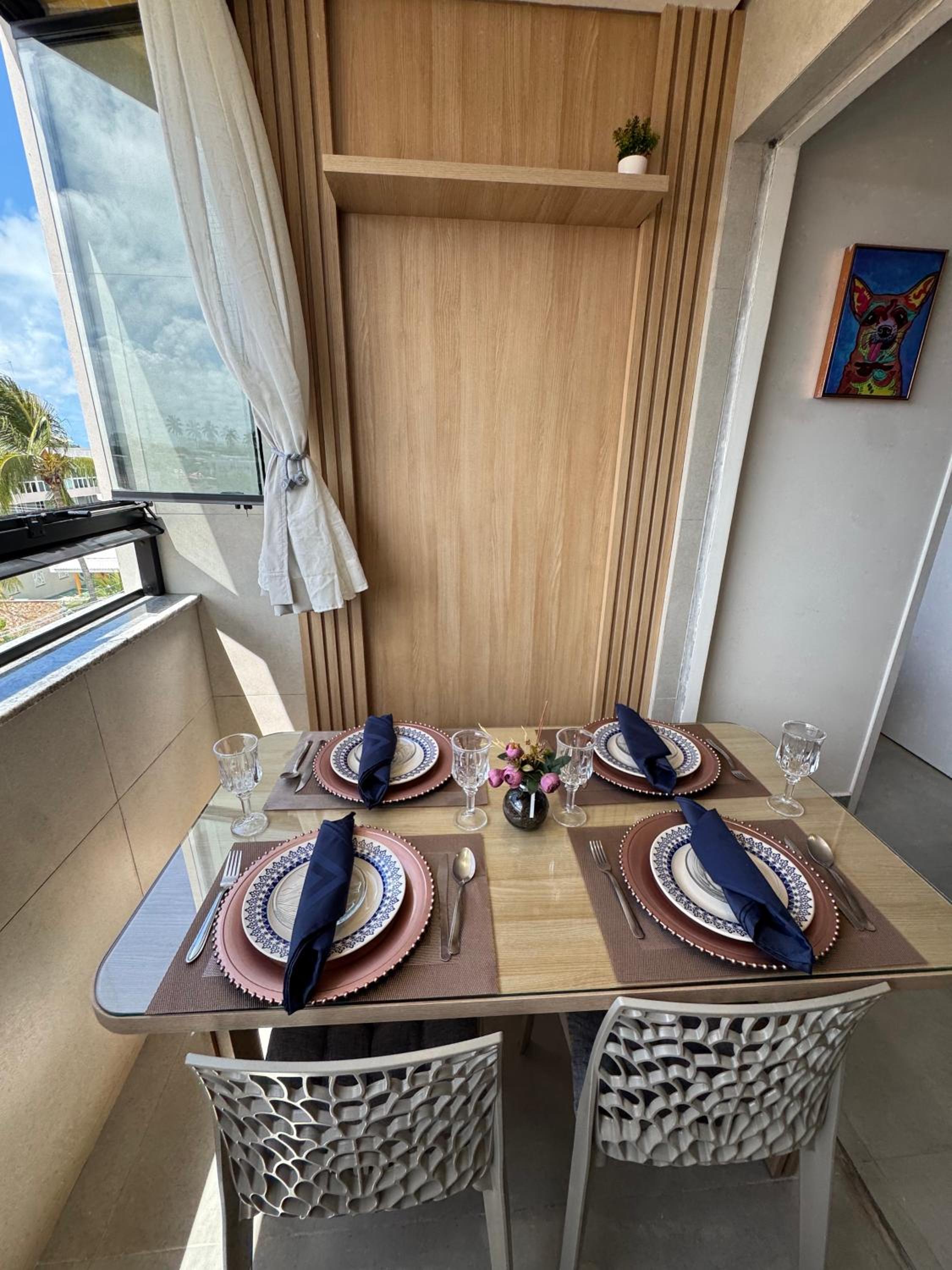Premium Central 4mim a pé da praia flat completo climatizado