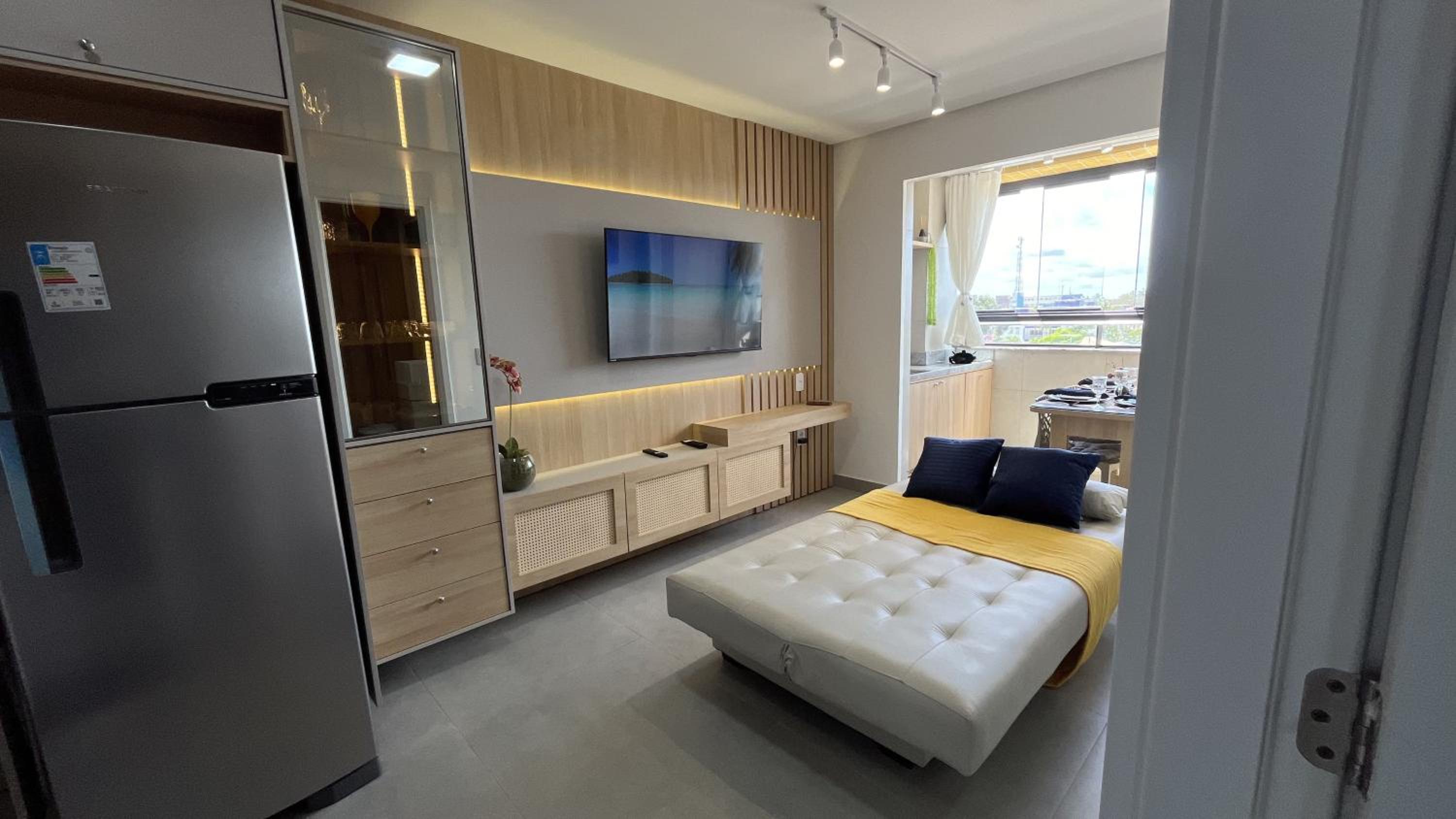 Premium Central 4mim a pé da praia flat completo climatizado