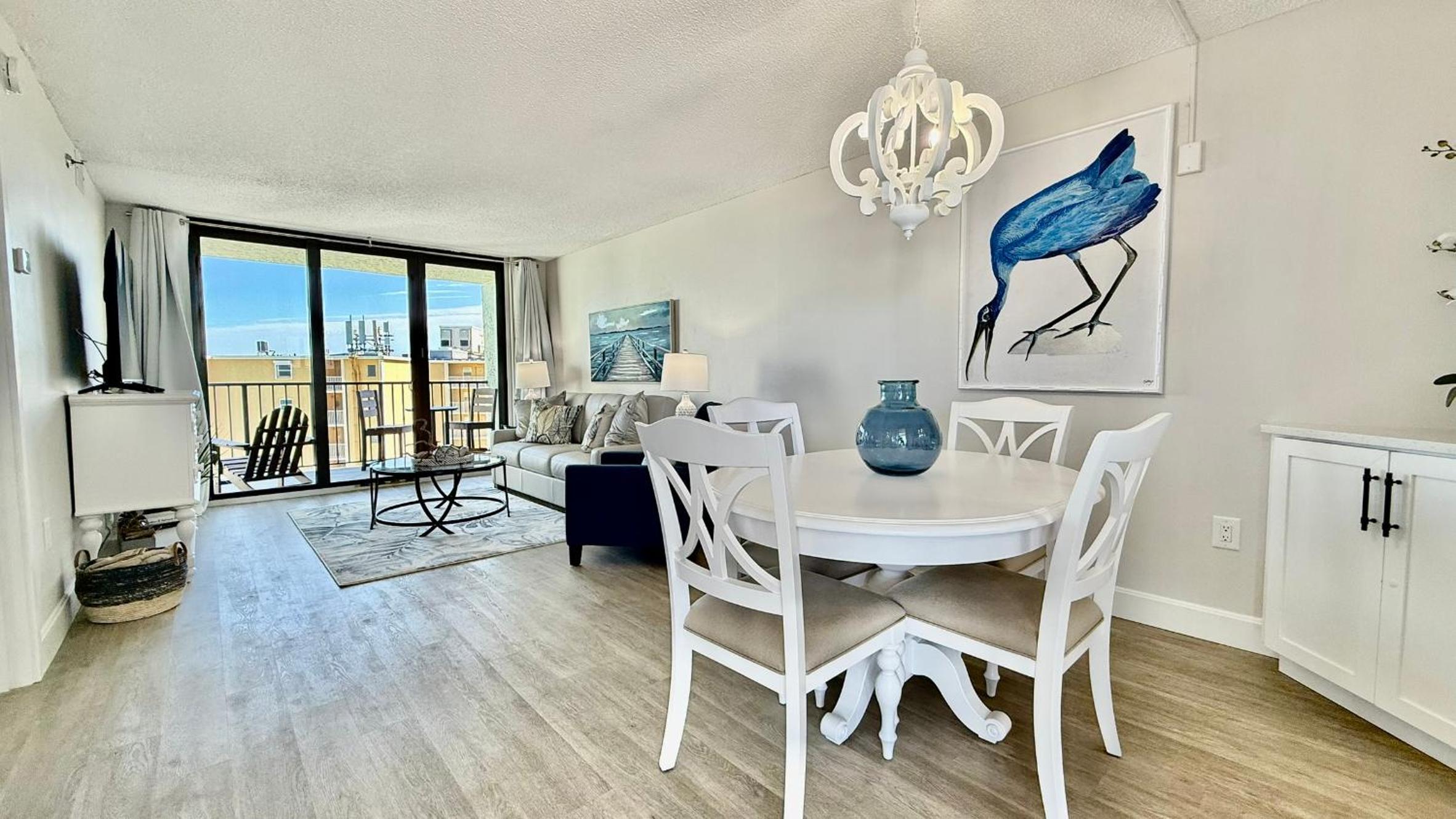 Top-floor ocean view condo with a private balcony and beachfront pool
