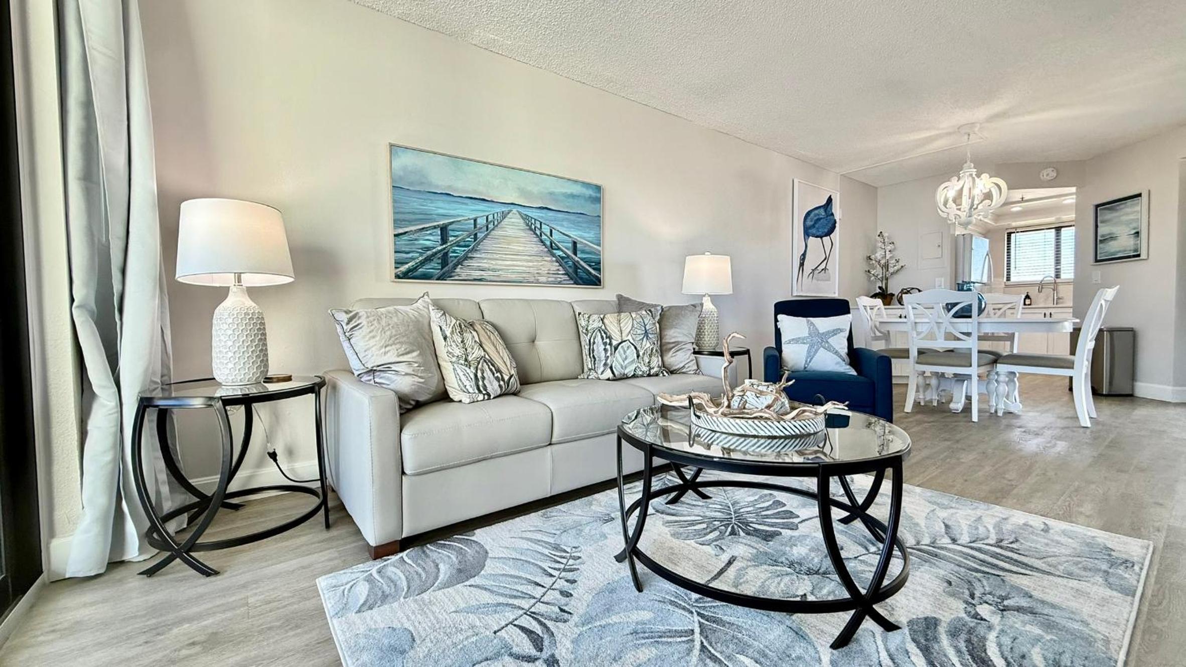 Top-floor ocean view condo with a private balcony and beachfront pool
