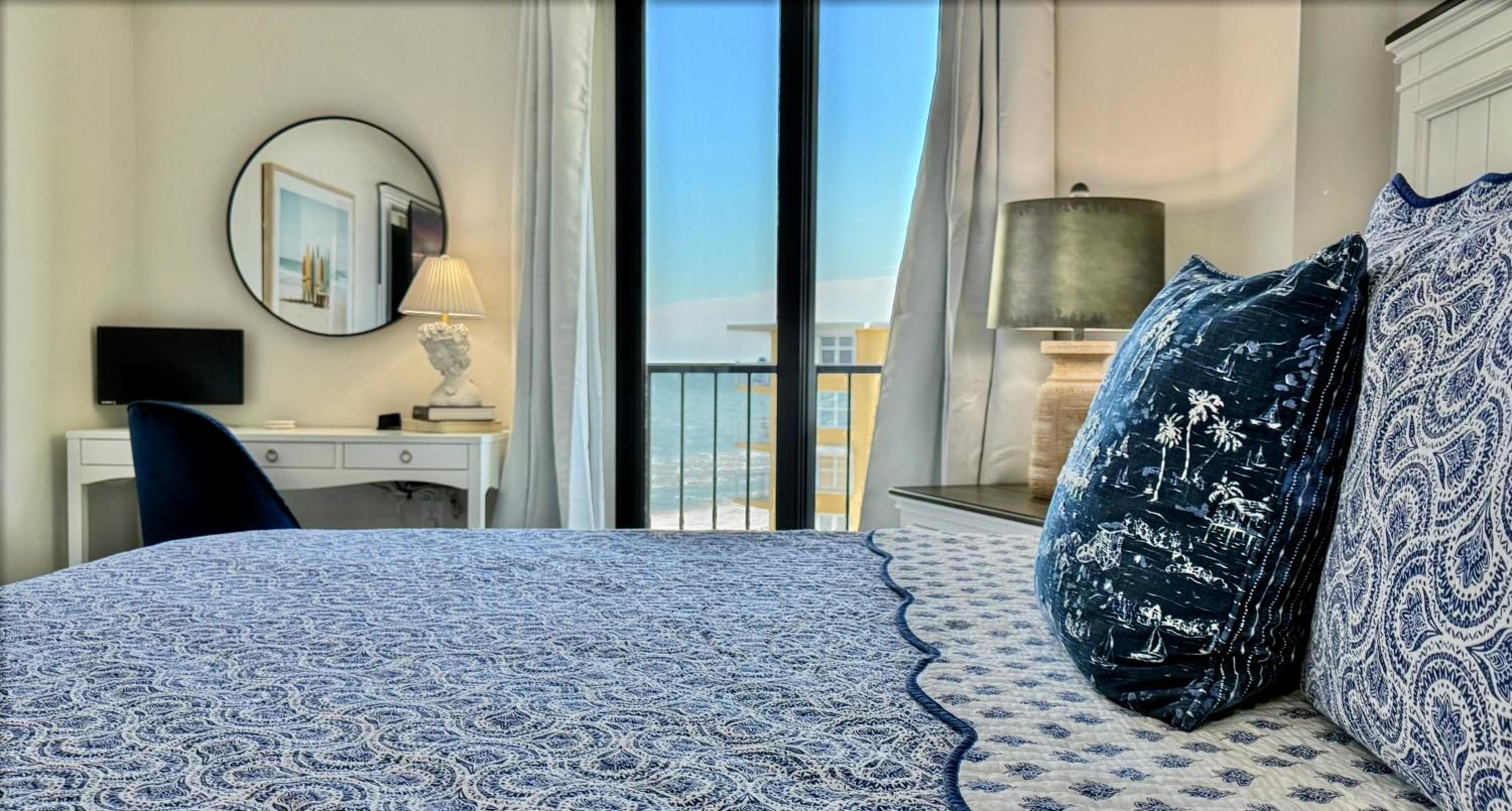 Top-floor ocean view condo with a private balcony and beachfront pool