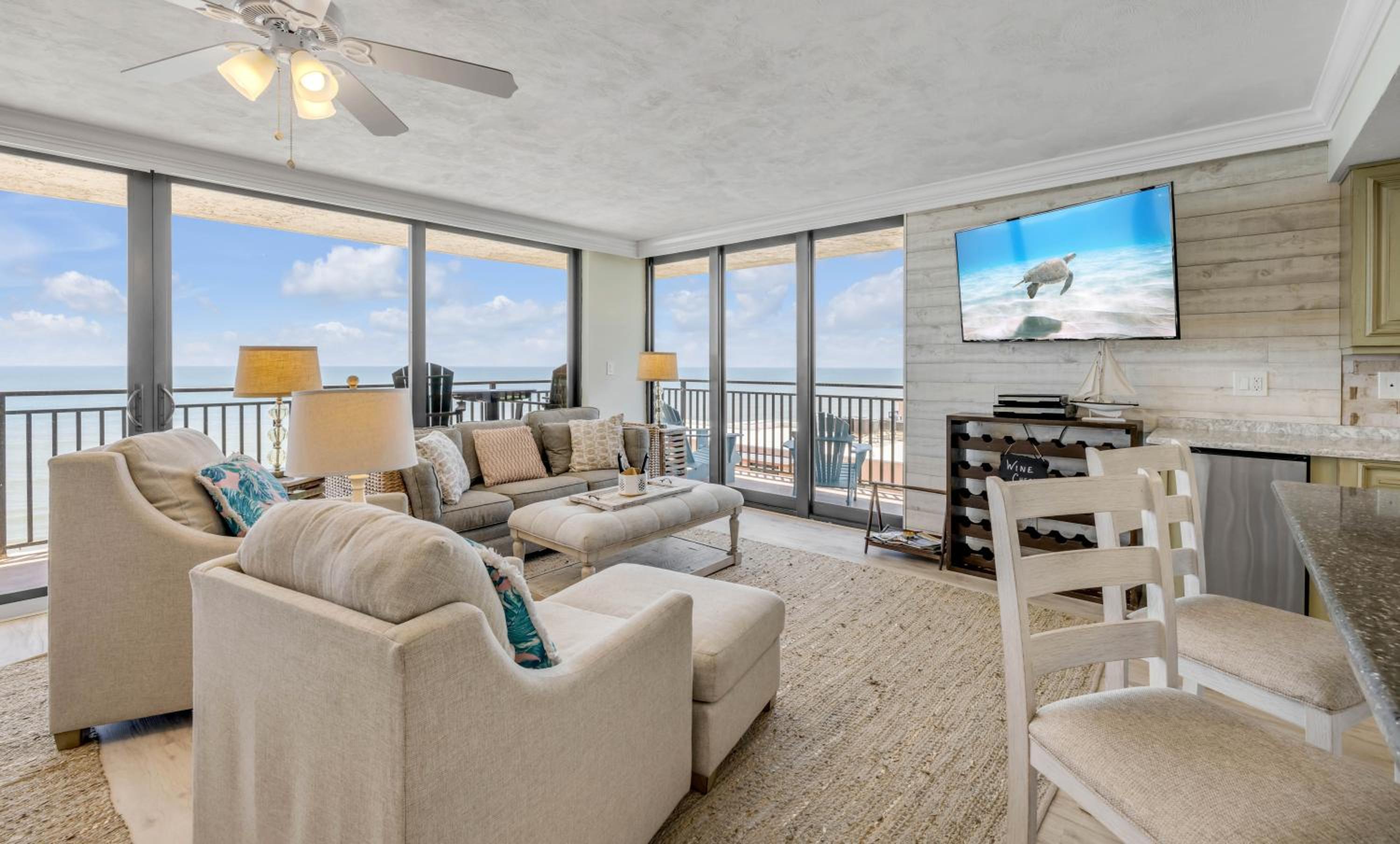 New dog-friendly Listing! Updated direct oceanfront with spacious balcony and heated pool