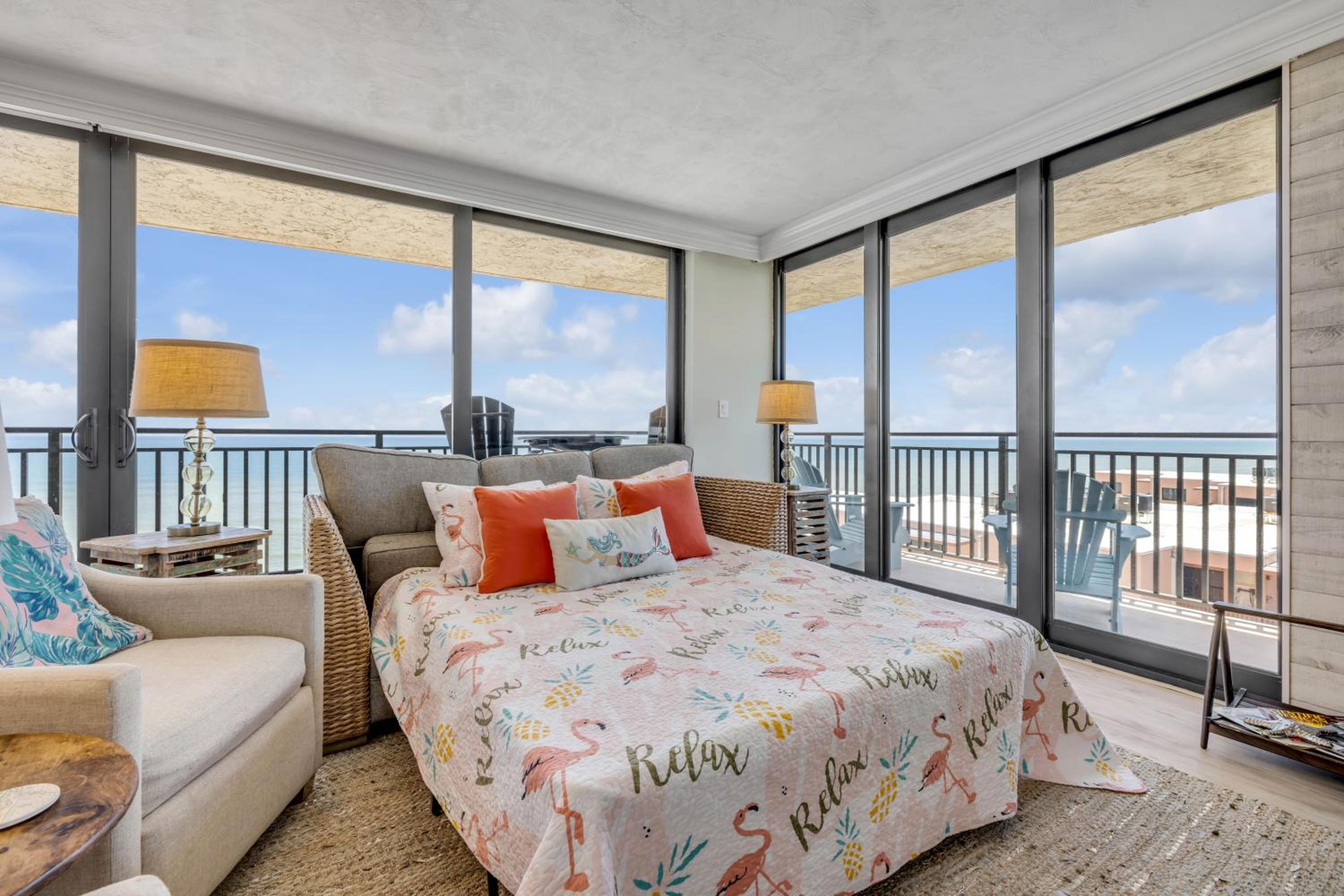 New dog-friendly Listing! Updated direct oceanfront with spacious balcony and heated pool
