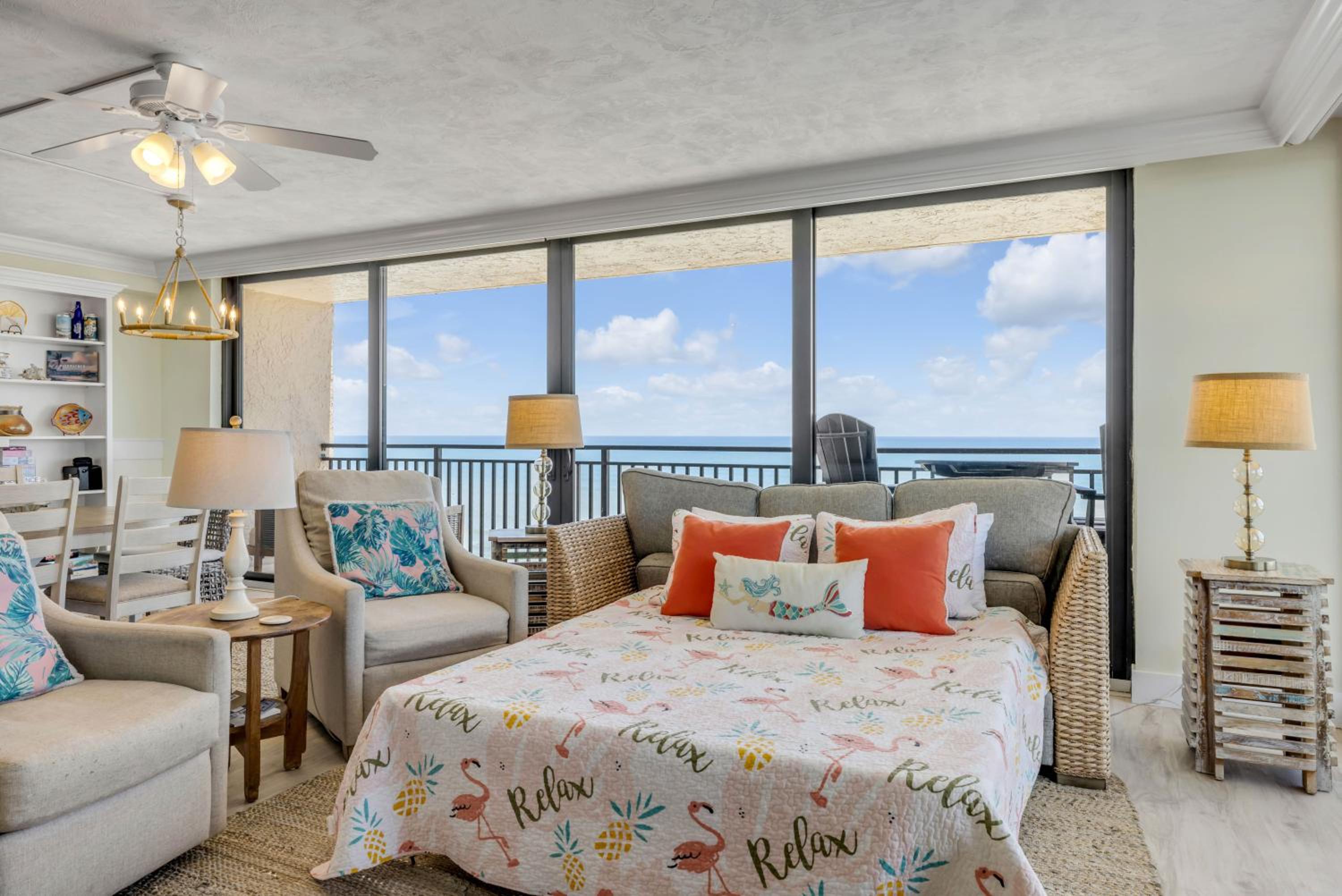 New dog-friendly Listing! Updated direct oceanfront with spacious balcony and heated pool
